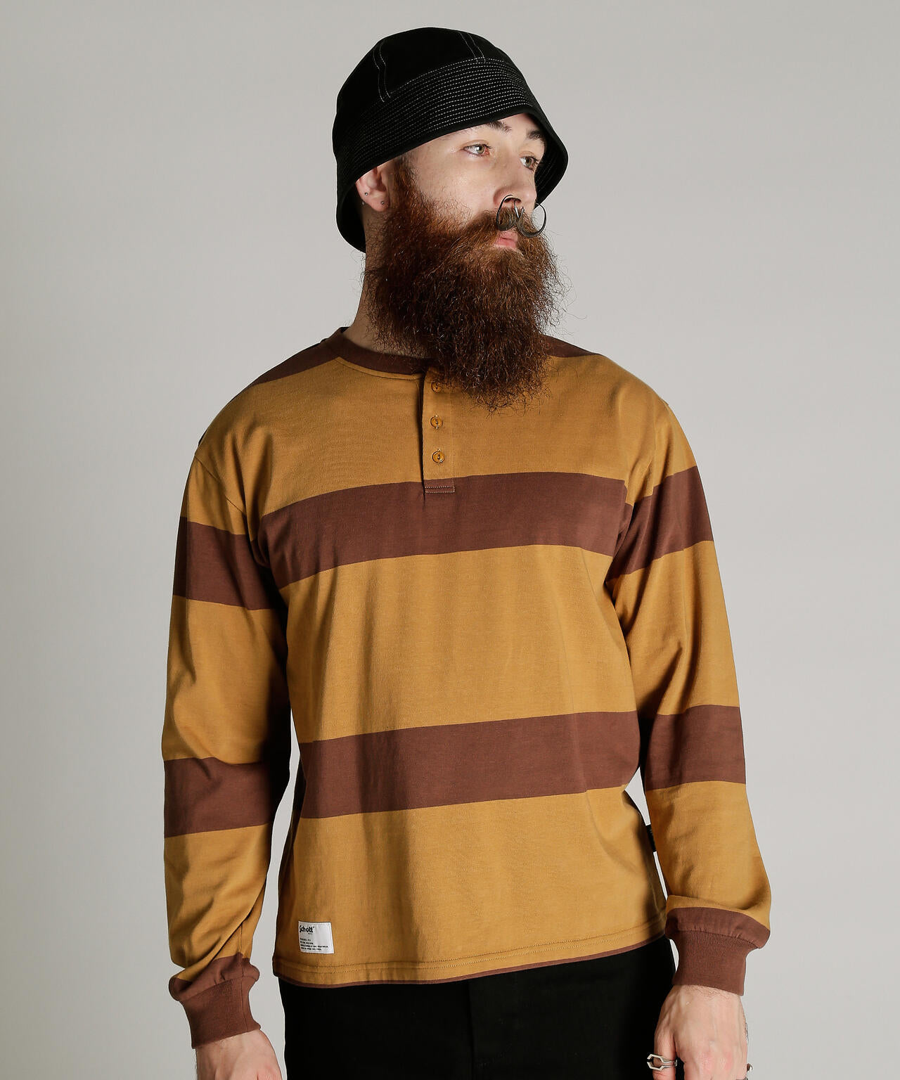 O.G. BORDER HENLEY LS T-SHIRT/ボーダーヘンリー ロンT