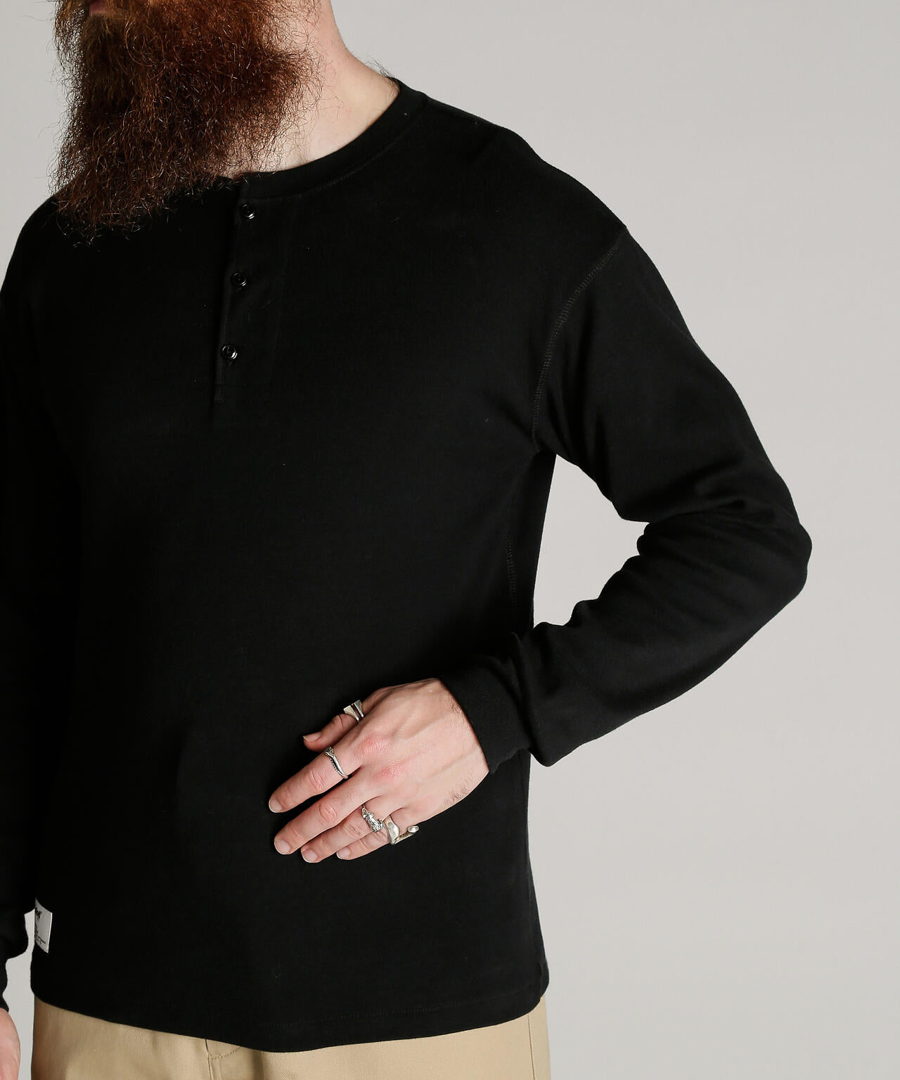KNITTING HENLEY LS T-SHIRT/ニット ヘンリーロンT