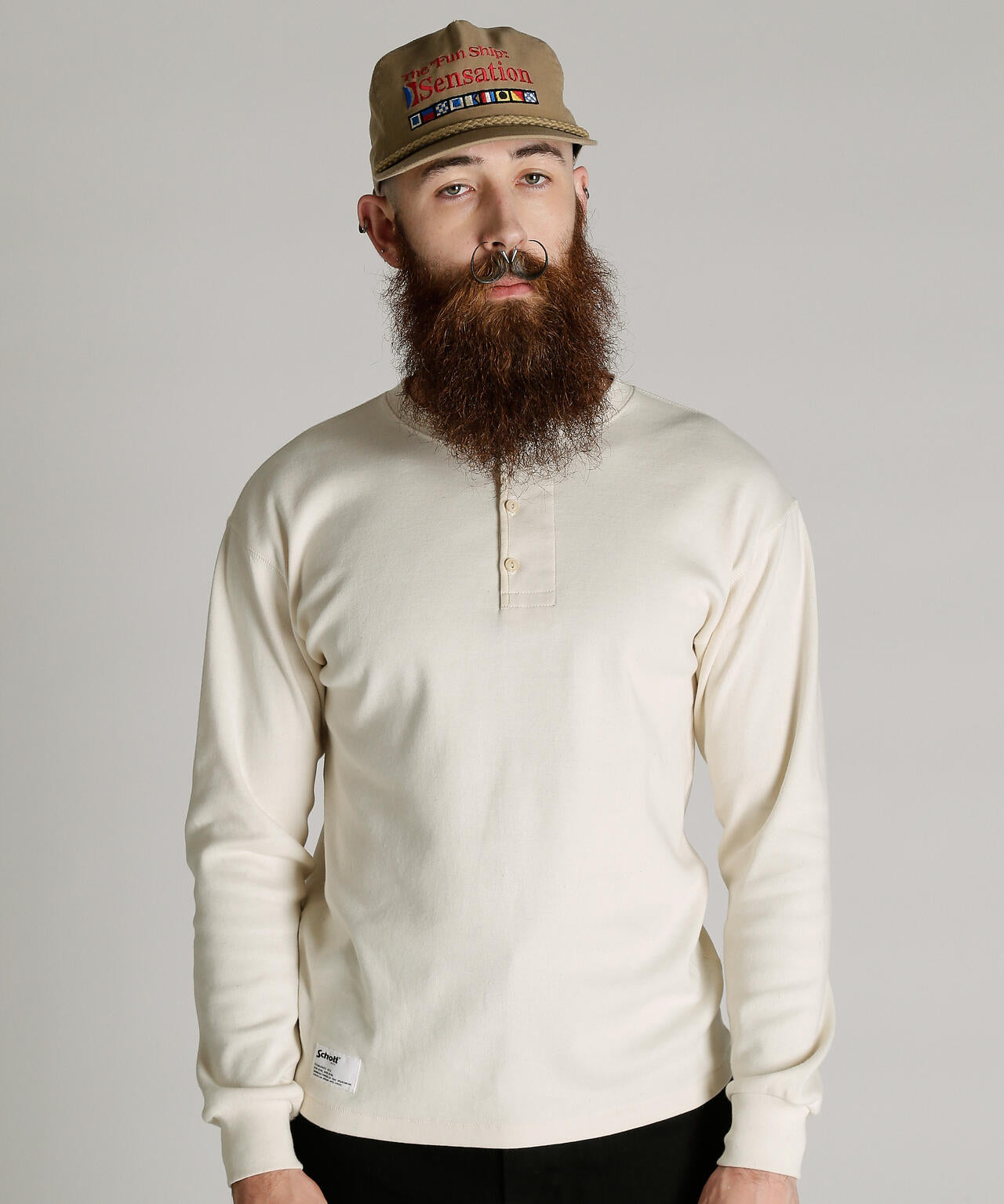 KNITTING HENLEY LS T-SHIRT/ニット ヘンリーロンT