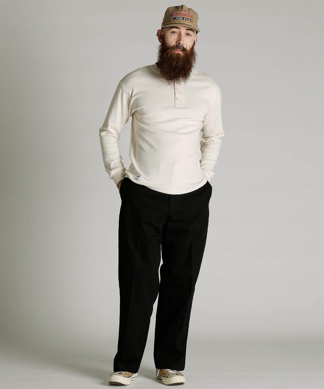 KNITTING HENLEY LS T-SHIRT/ニット ヘンリーロンT