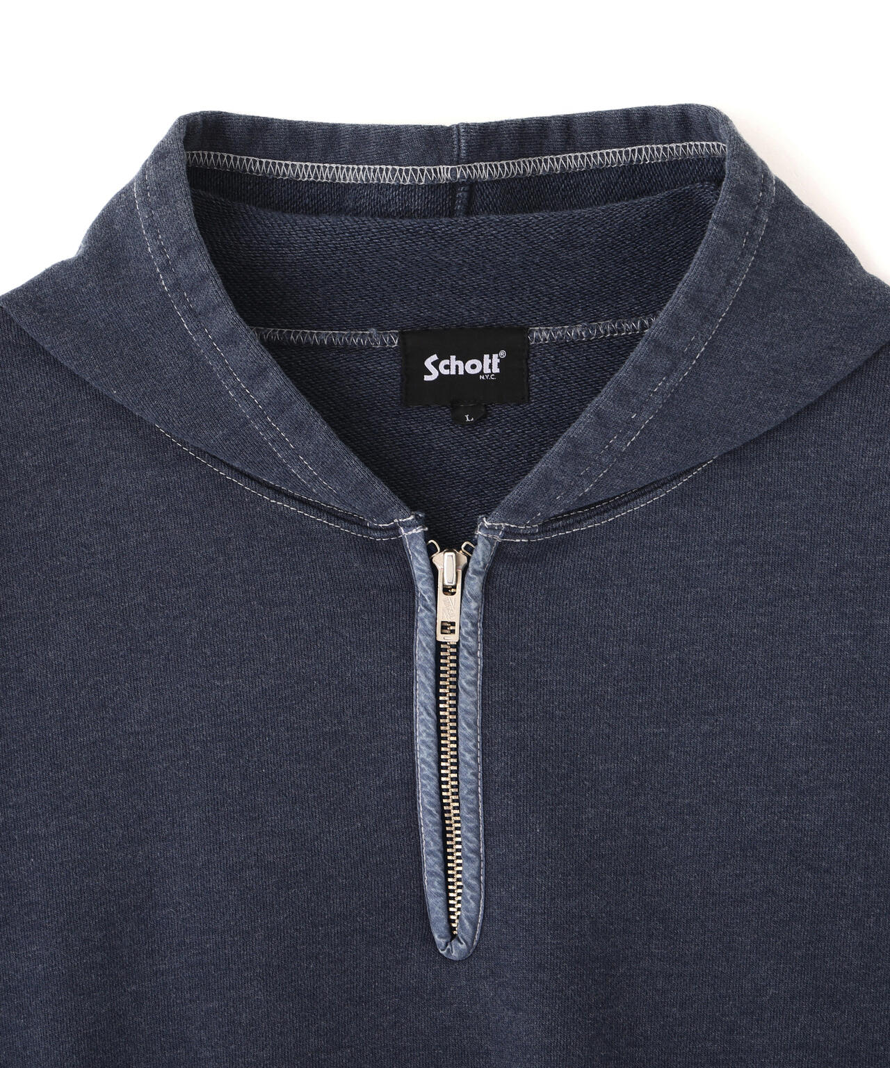 HALF ZIP HOODED SWEAT/ハーフジップ パーカー