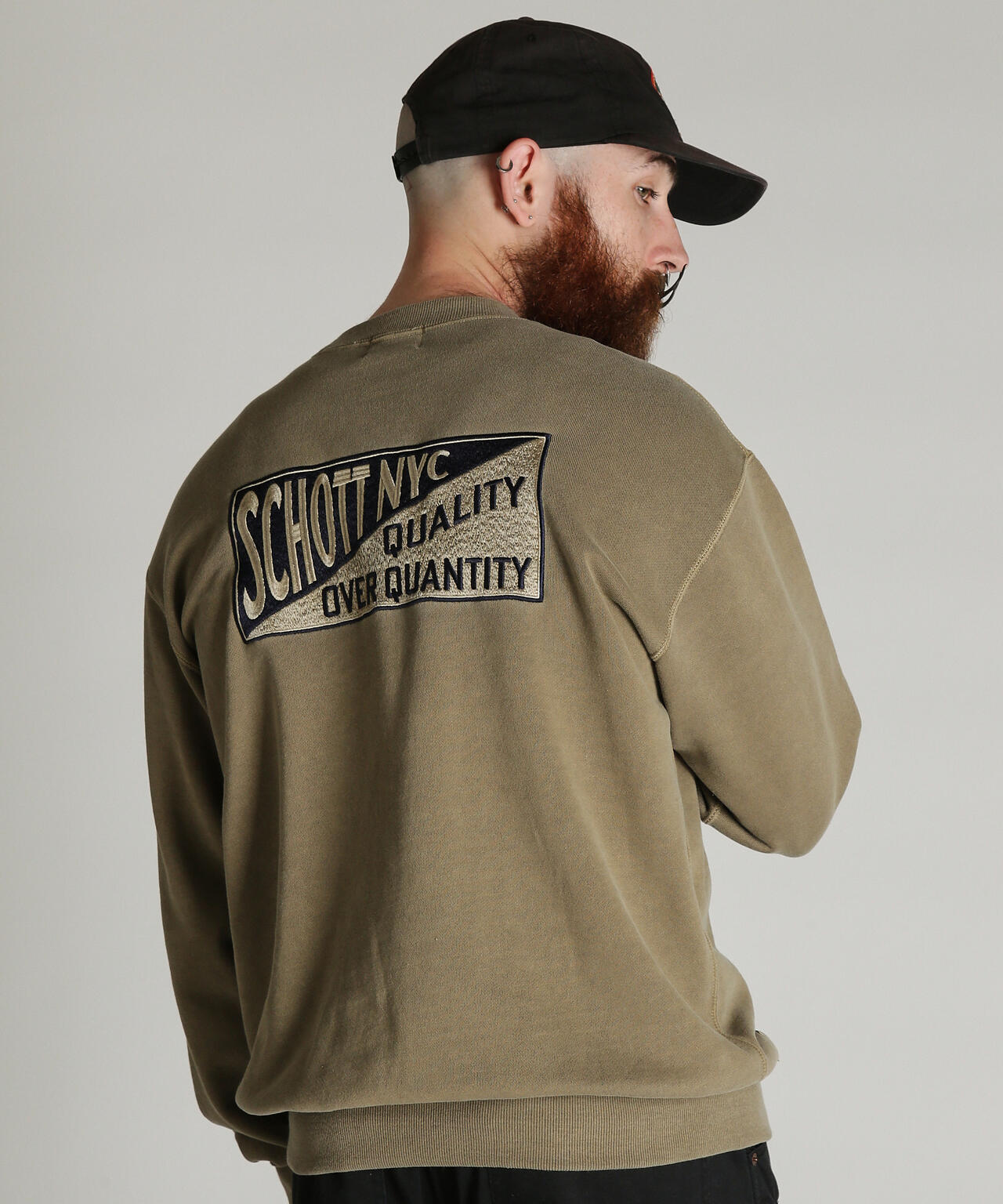 CREW SWEAT SQUARE Schott N.Y.C. EMB./クルー 刺繍スウェット スクエアー ショット ニューヨーク