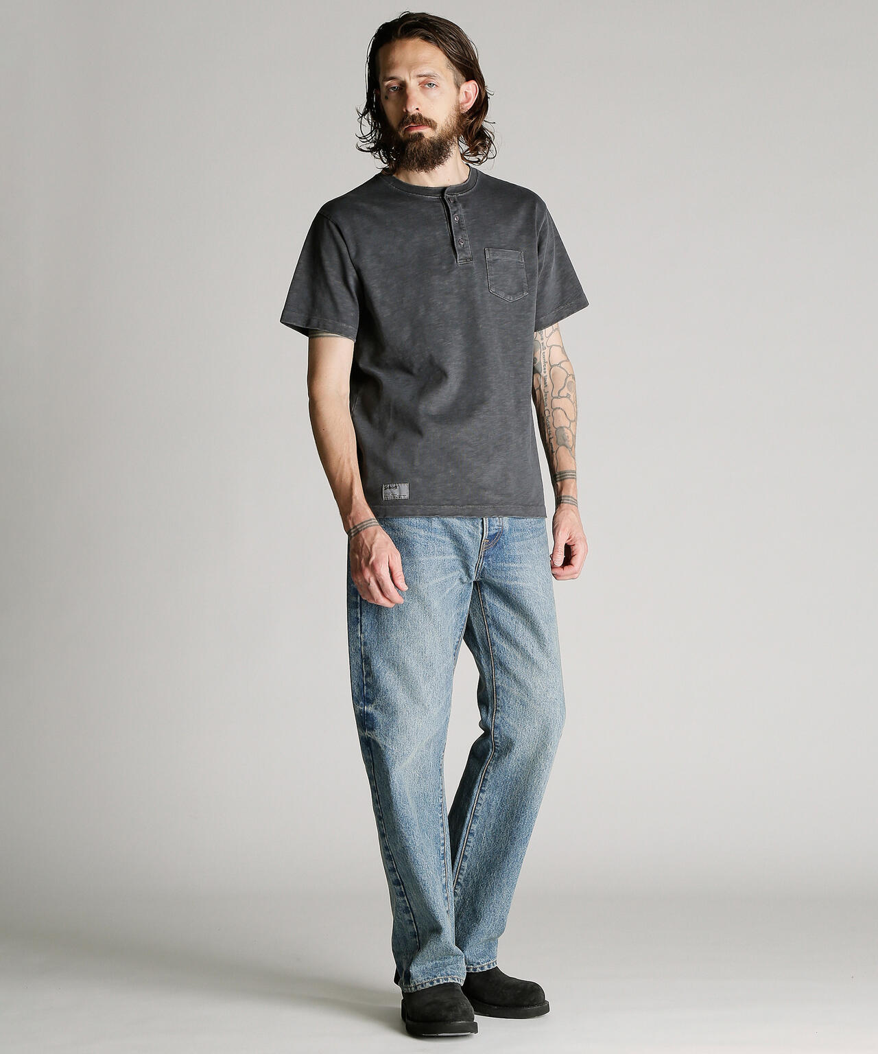 SLUB HENLEY T-SHIRT/スラブ ヘンリー Tシャツ
