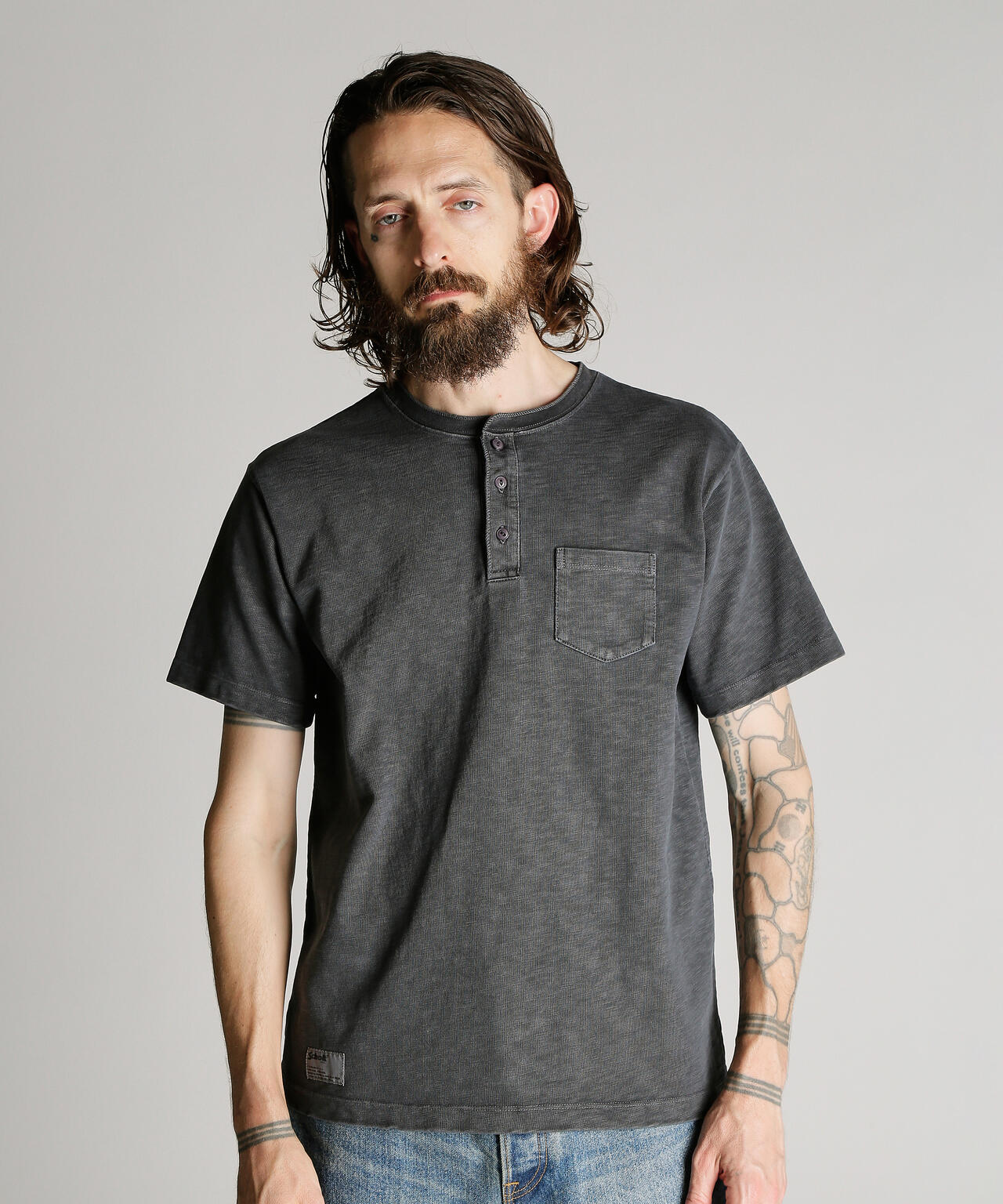 SLUB HENLEY T-SHIRT/スラブ ヘンリー Tシャツ