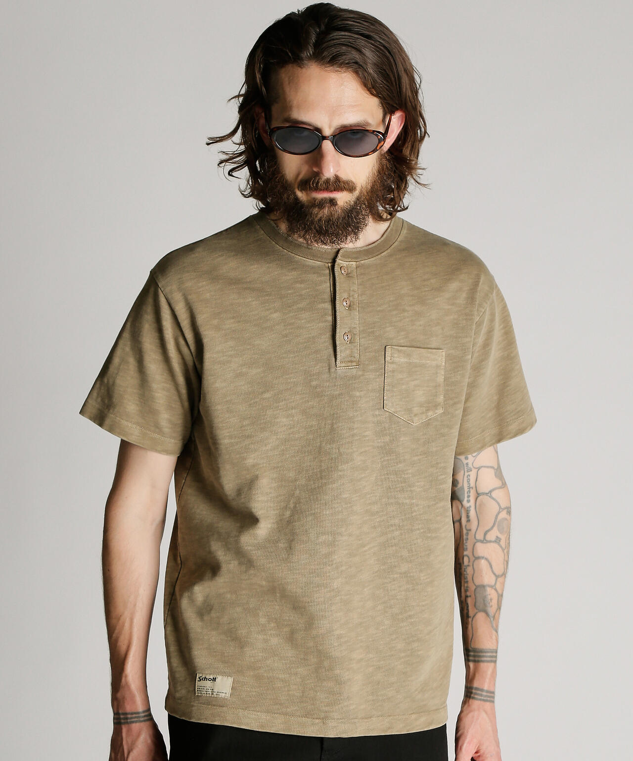 SLUB HENLEY T-SHIRT/スラブ ヘンリー Tシャツ