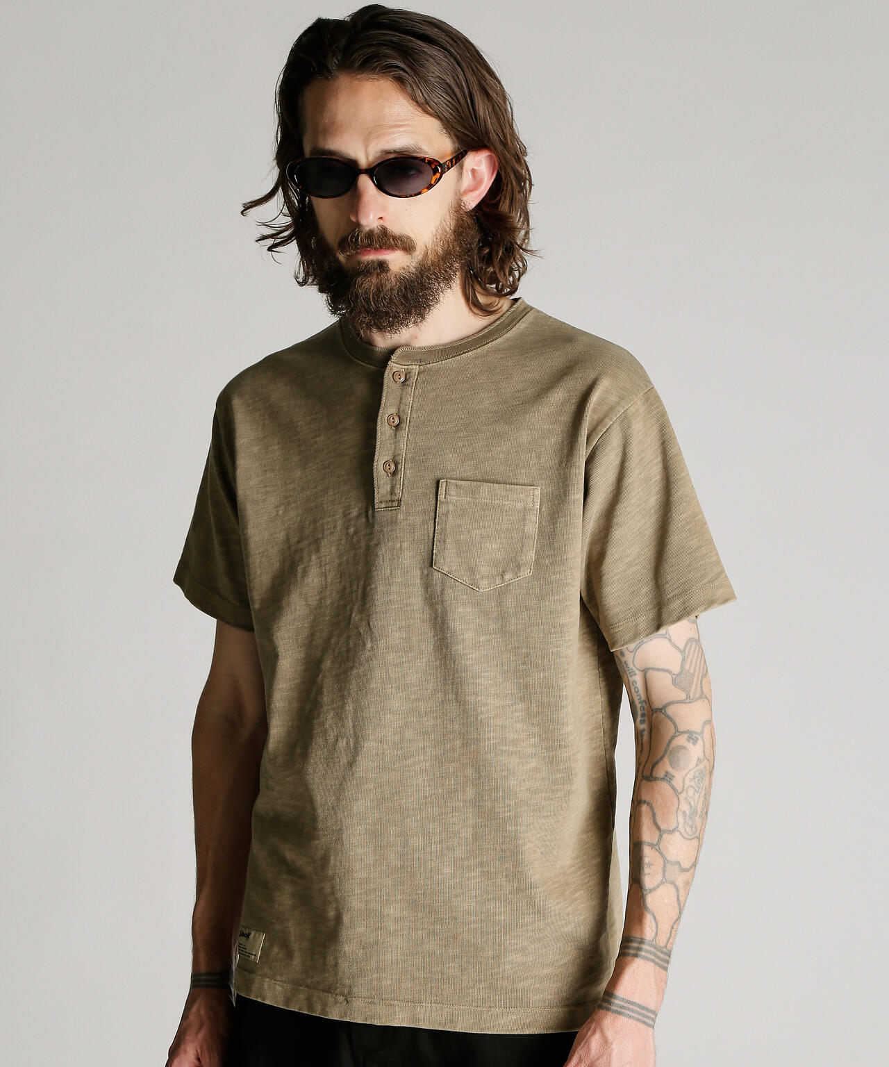 SLUB HENLEY T-SHIRT/スラブ ヘンリー Tシャツ
