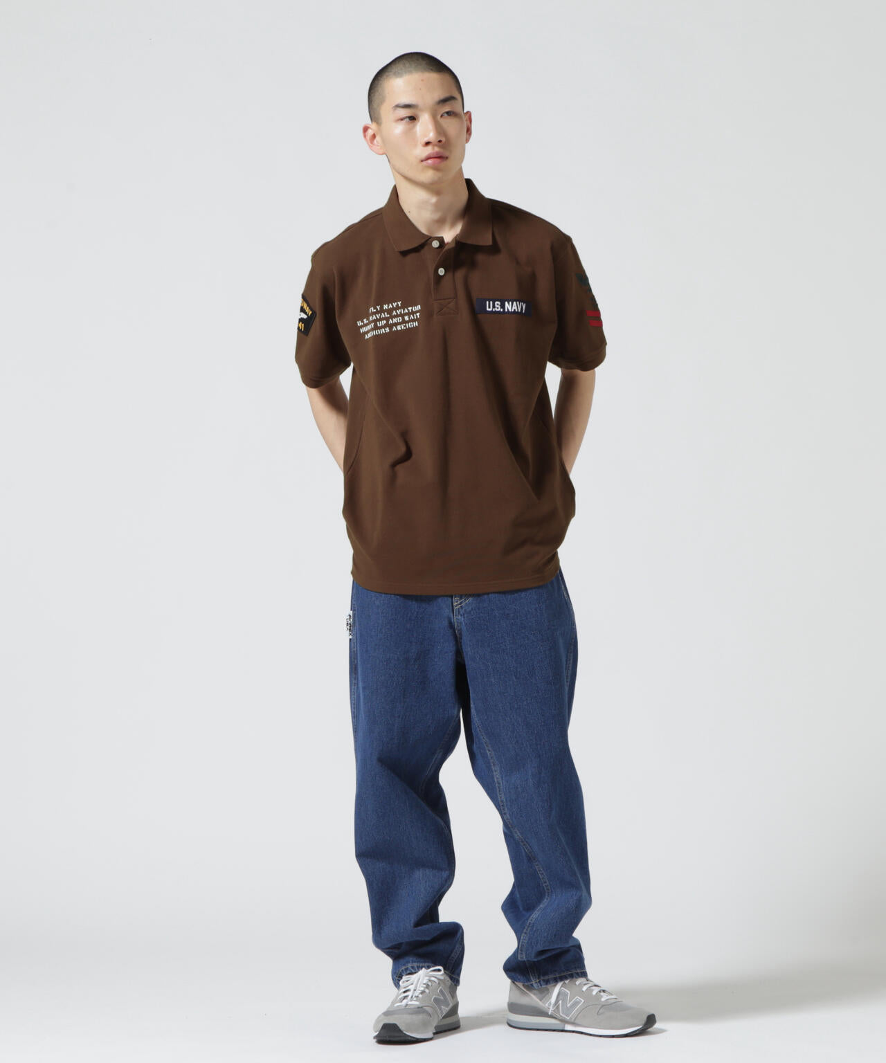 ネイバル パッチド ポロシャツ/NAVAL PATCHED POLO SHIRT