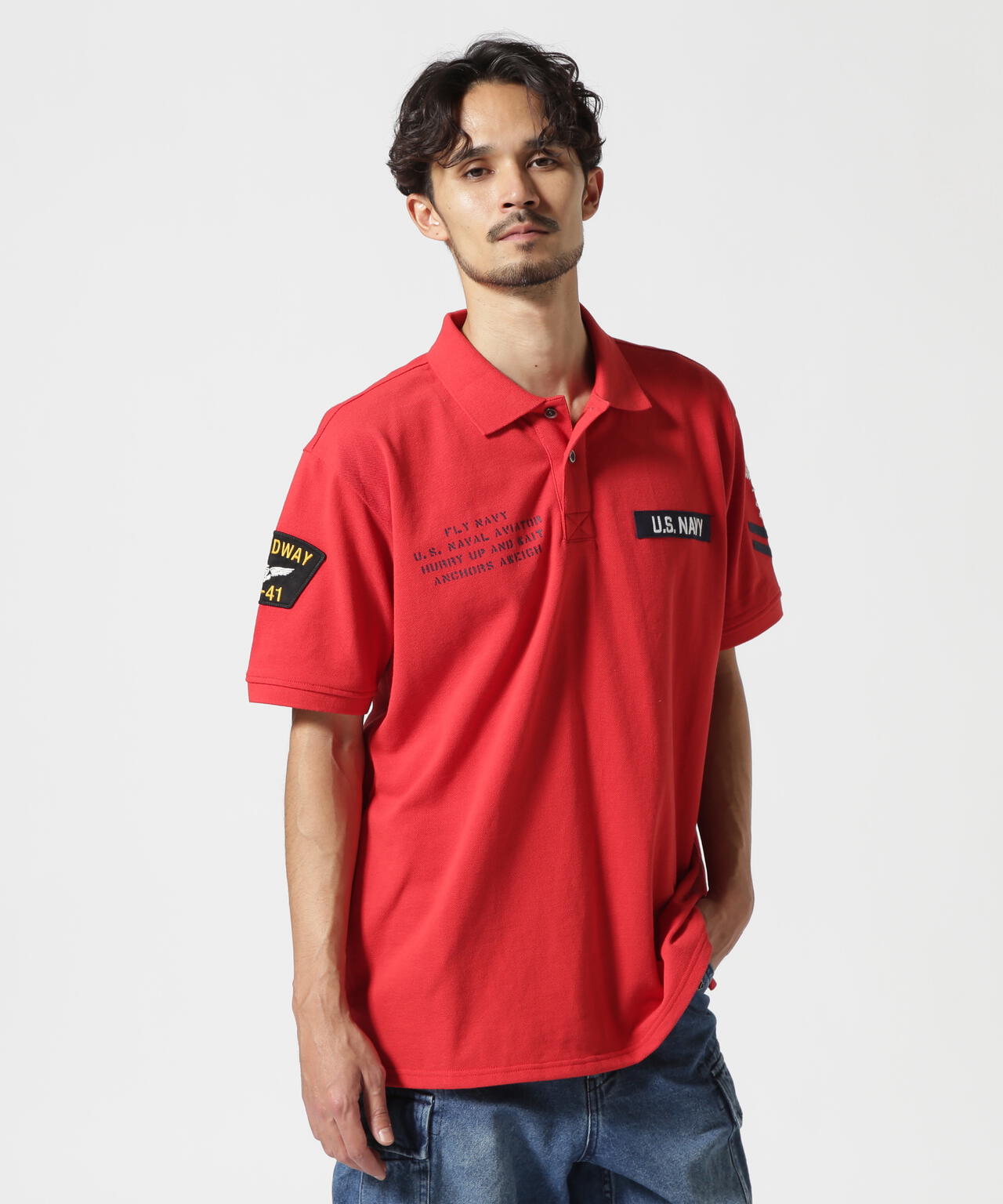 ネイバル パッチド ポロシャツ/NAVAL PATCHED POLO SHIRT