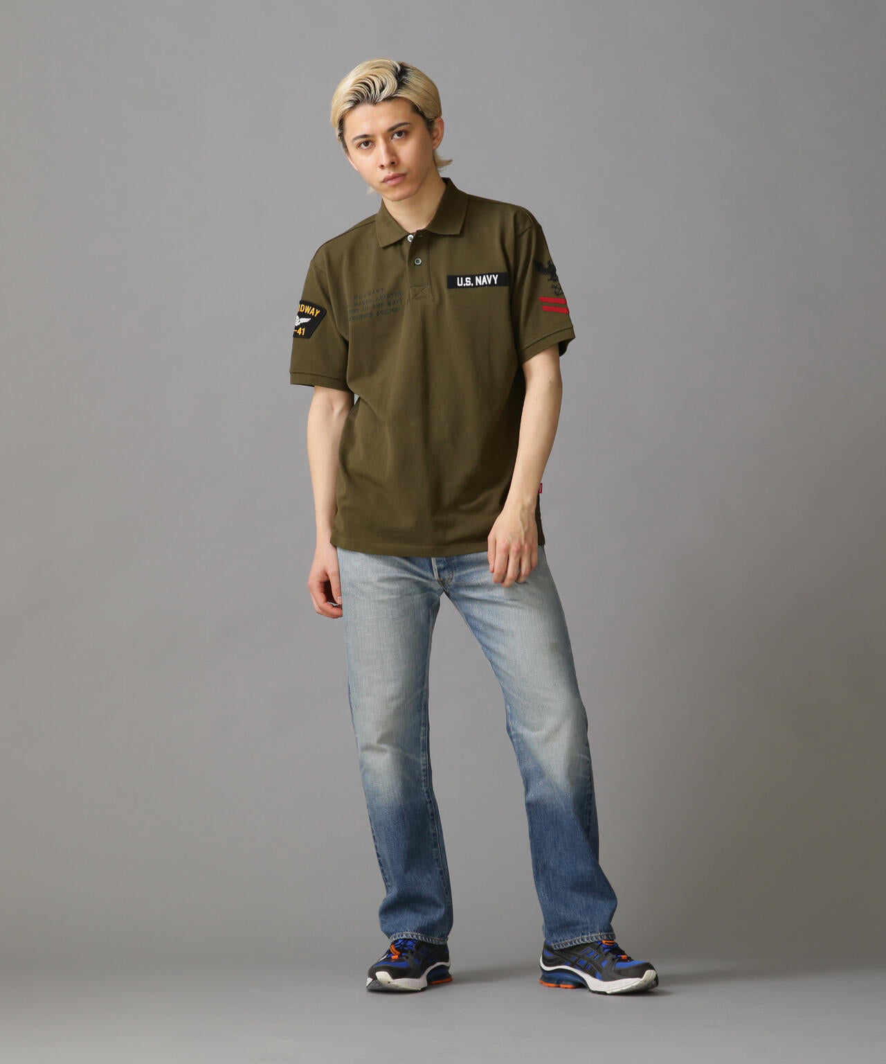 ネイバル パッチド ポロシャツ/NAVAL PATCHED POLO SHIRT