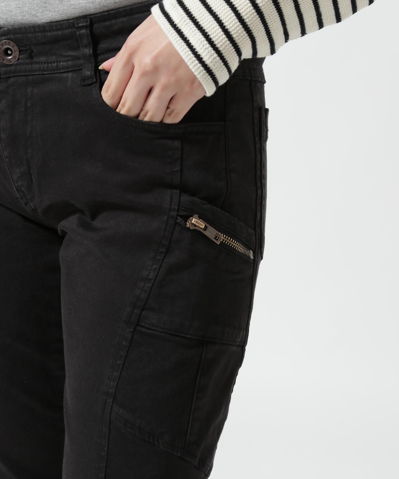 SIDE ZIP POCKET SKINNY PANTS/ サイドジップポケット スキニーパンツ