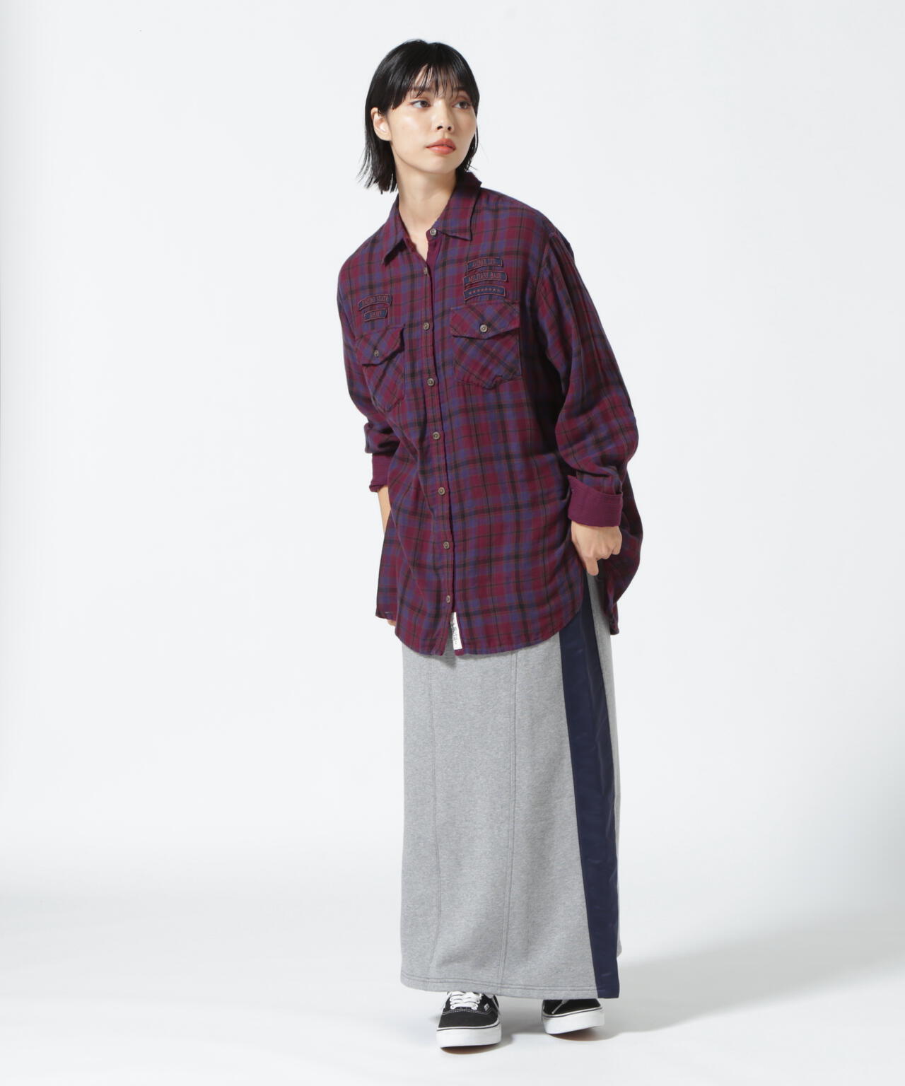 【WEB&DEPOT限定】スウェットコンビロングスカート/ SWEAT COMBI LONG SKIRT