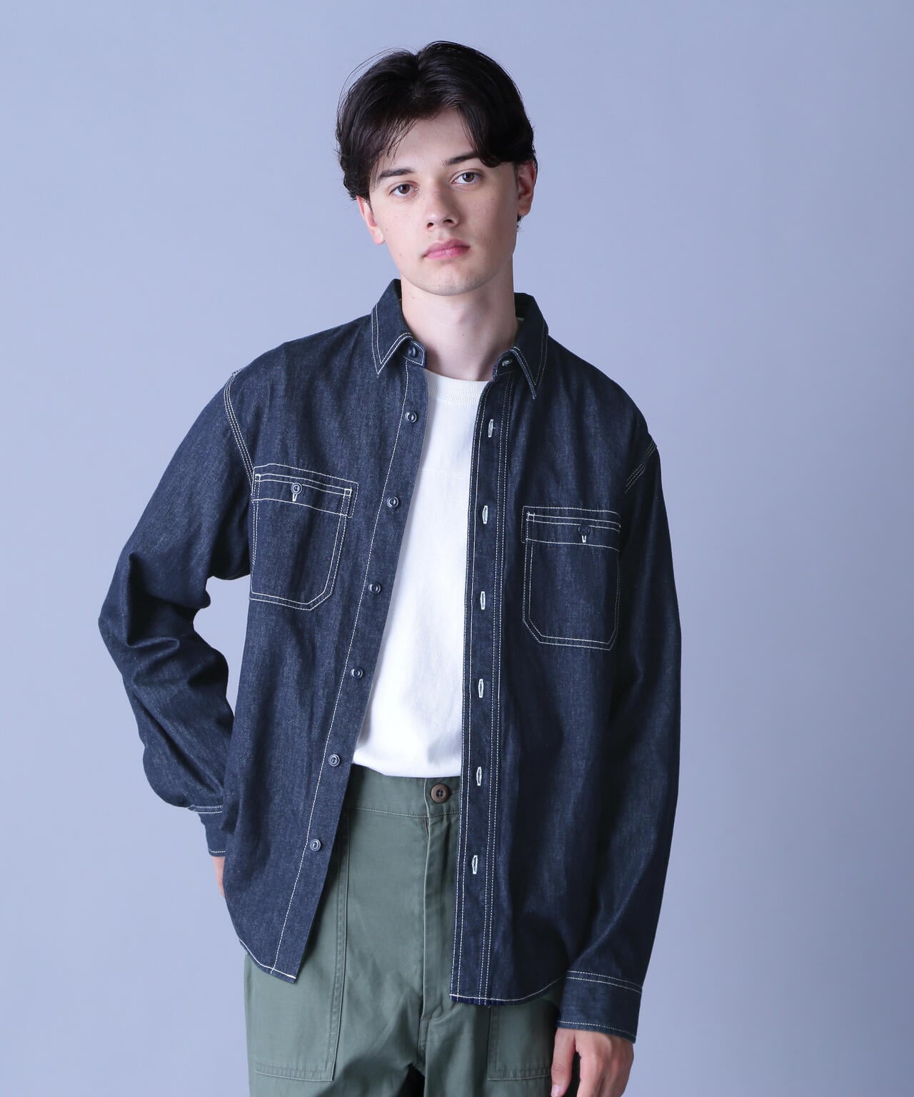 BASIC LIGHT DENIM L/S SHIRT / ベーシック ライト デニム 長袖 シャツ