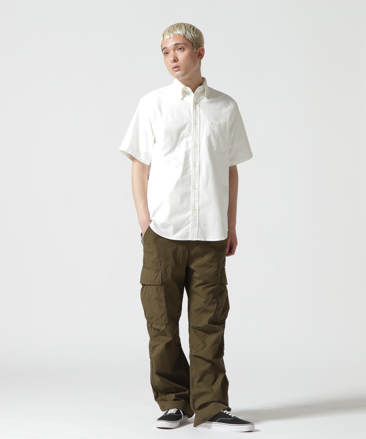 《DAILY/デイリー》BASIC OXFORD S/S B.D. SHIRT/半袖オックスフォードシャツ/AVIREX/アヴィレック