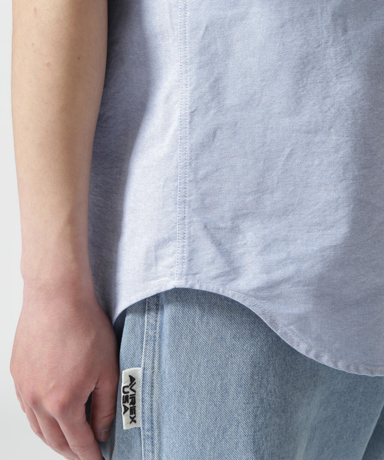 《DAILY/デイリー》BASIC OXFORD S/S B.D. SHIRT/半袖オックスフォードシャツ/AVIREX/アヴィレック