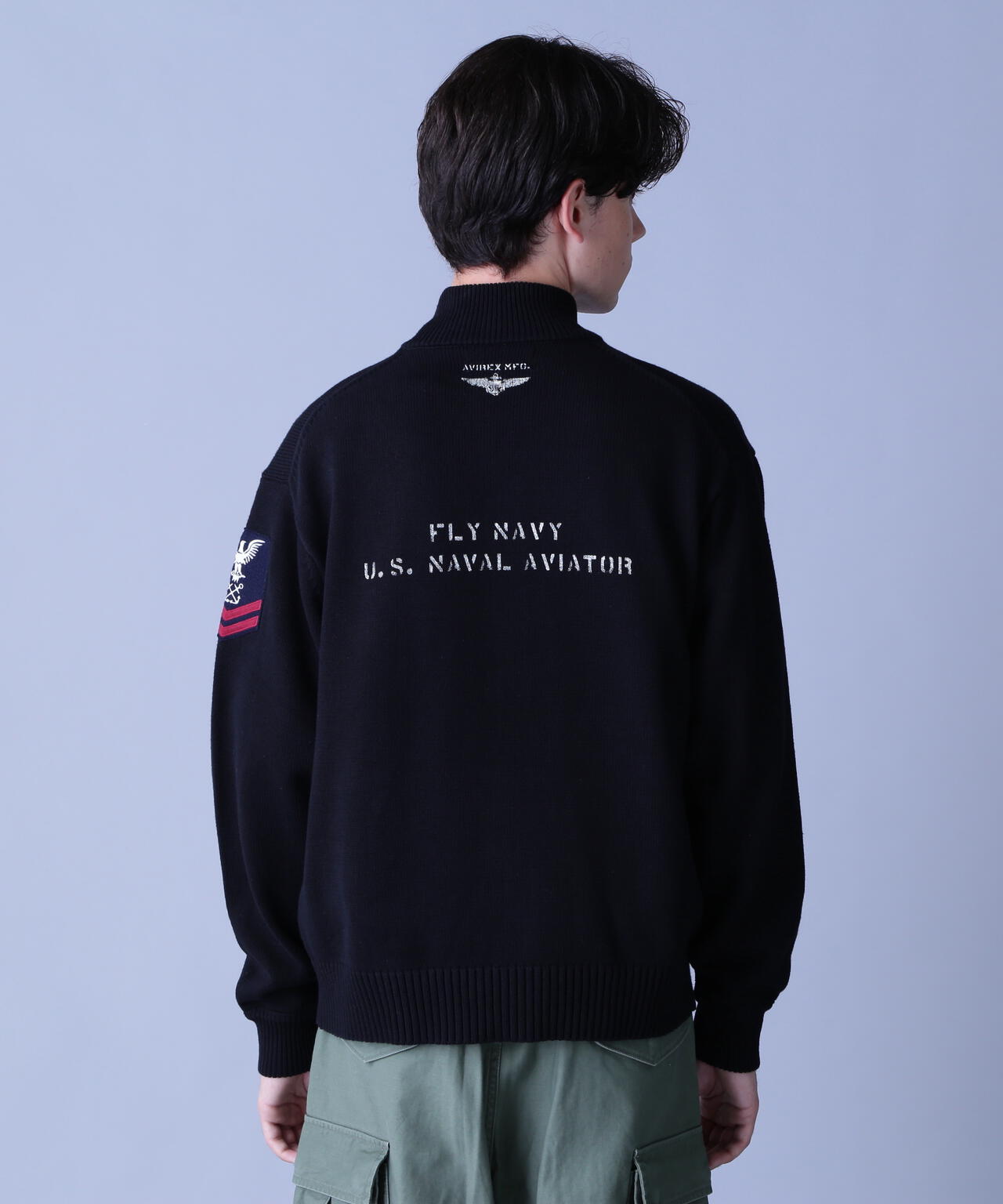 NAVAL STAND COLLAR ZIP KNIT JACKET / ネイバル スタンド カラー