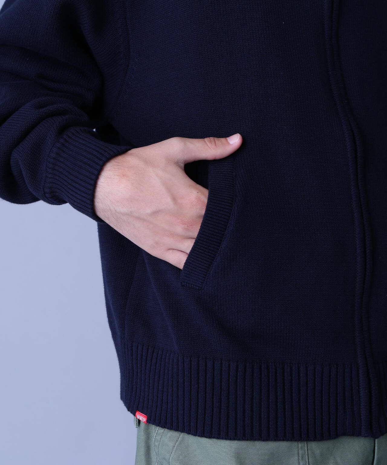 NAVAL STAND COLLAR ZIP KNIT JACKET / ネイバル スタンド カラー