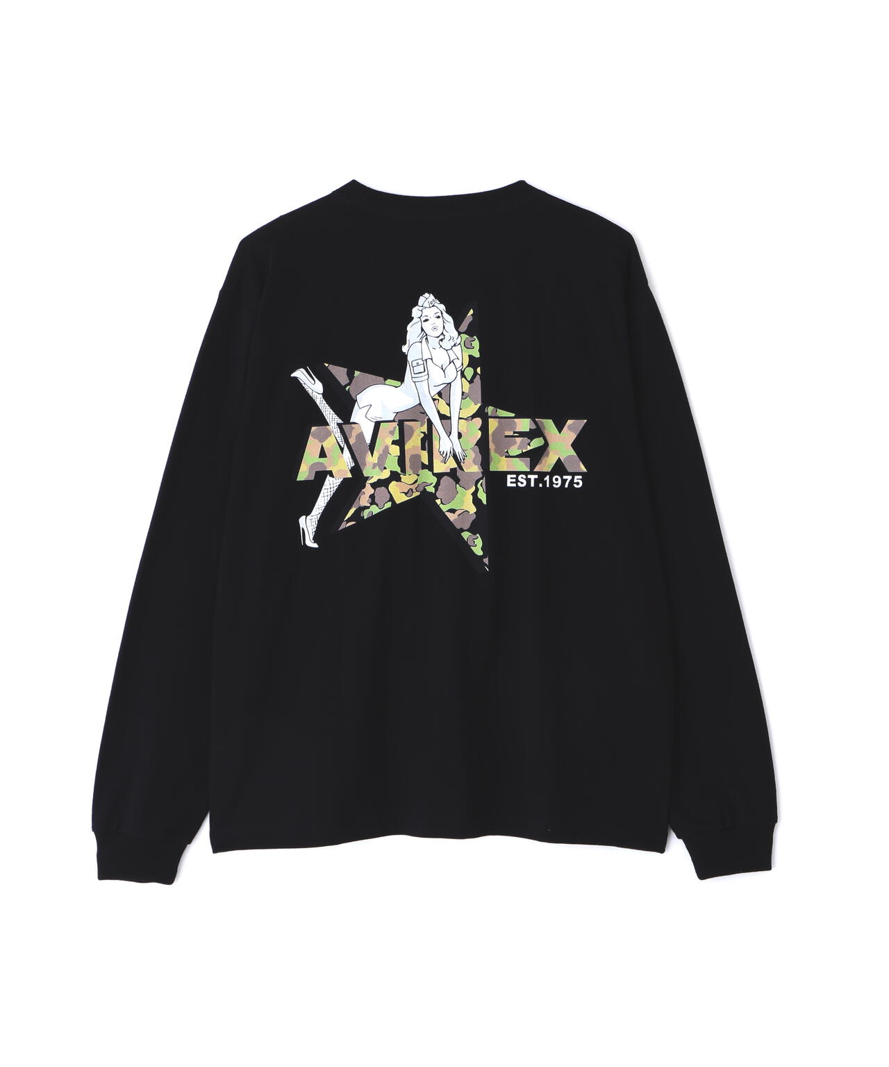 《WEB限定》CAMOUFLAGE STAR & PINUP GIRL L/S T-SHIRT /