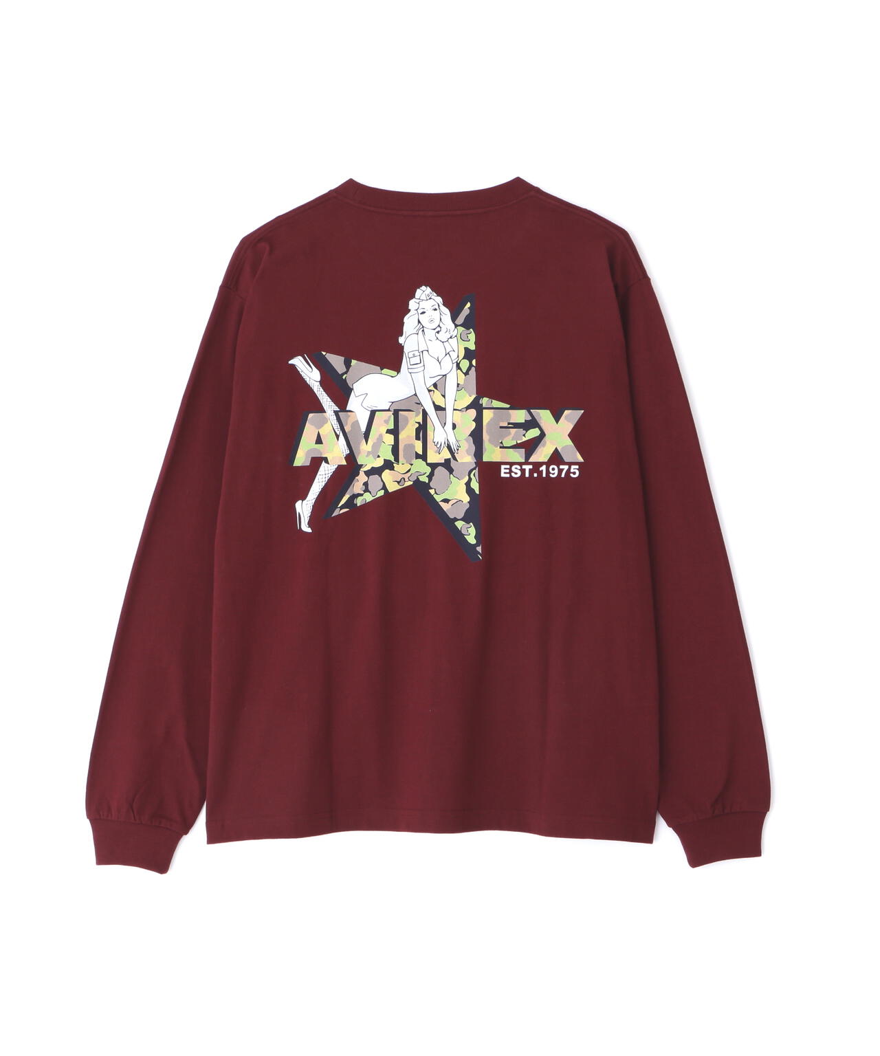 《WEB限定》CAMOUFLAGE STAR & PINUP GIRL L/S T-SHIRT /