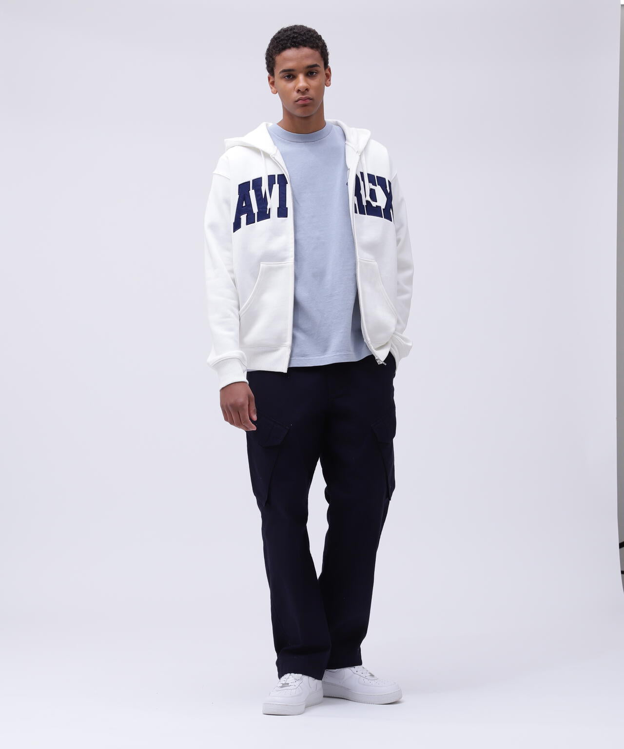 《DAILY/デイリー》ZIP UP SWEAT PARKA LOGO / ジップアップ スウェット パーカー ロゴ / AVIREX /