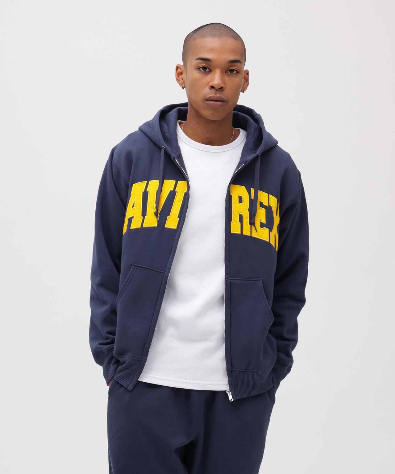 《DAILY/デイリー》ZIP UP SWEAT PARKA LOGO / ジップアップ スウェット パーカー ロゴ / AVIREX /