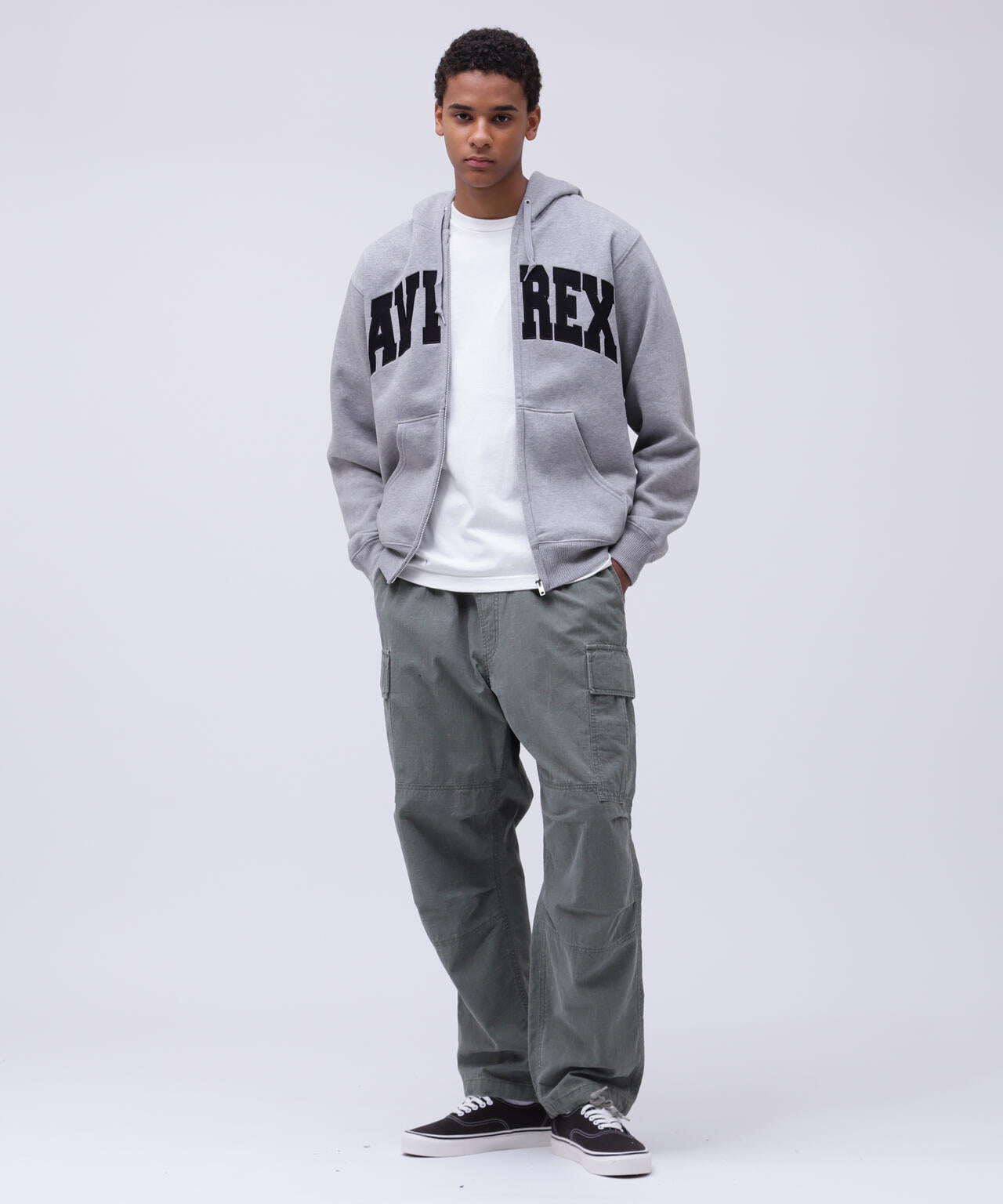 《DAILY/デイリー》ZIP UP SWEAT PARKA LOGO / ジップアップ スウェット パーカー ロゴ / AVIREX /