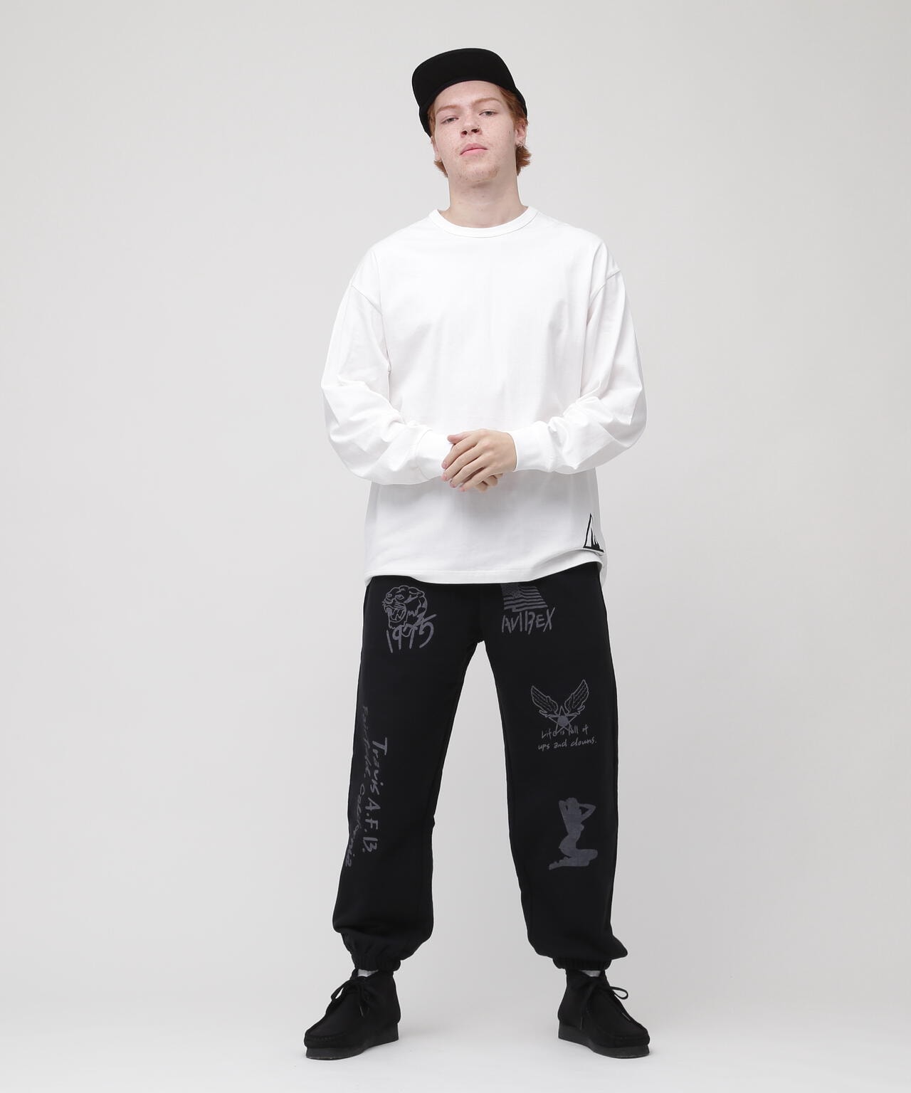 《WEB限定》STENCIL PRINT SWEAT PANTS / ステンシル プリント スウェットパンツ / AVIREX / アヴィレ