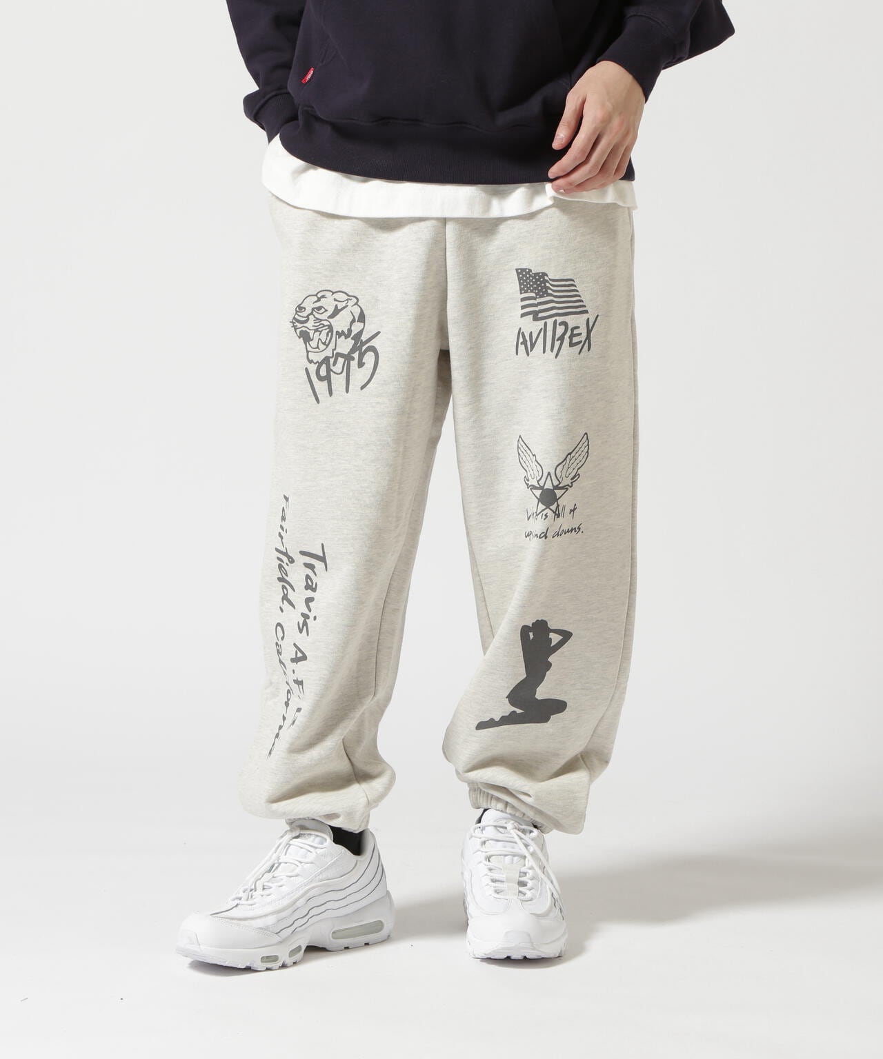 《WEB限定》STENCIL PRINT SWEAT PANTS / ステンシル プリント スウェットパンツ / AVIREX / アヴィレ