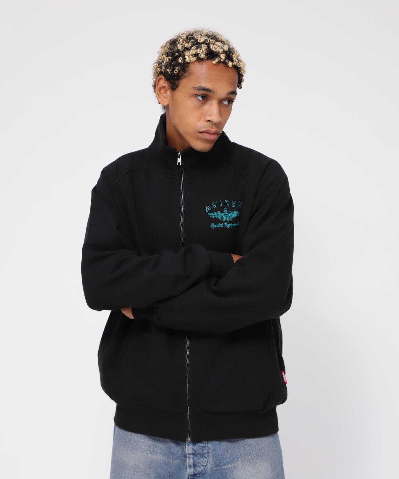 《WEB&DEPOT限定》VARSITY LOGO EMB STAND ZIP SWEAT