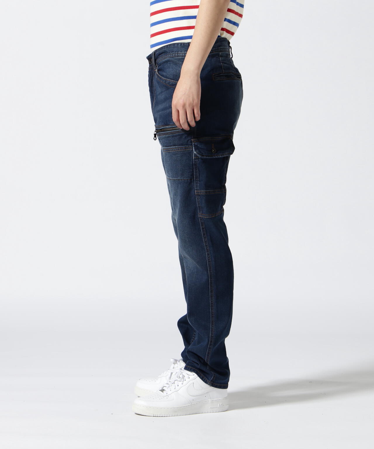 《直営店限定》STRETCH DENIM POCKET PANTS / ストレッチ デニム ポケット パンツ / AVIREX