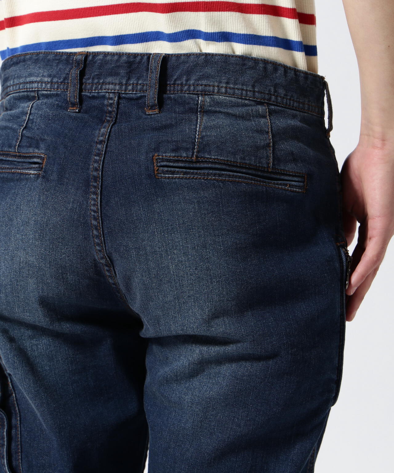 《直営店限定》STRETCH DENIM POCKET PANTS / ストレッチ デニム ポケット パンツ / AVIREX
