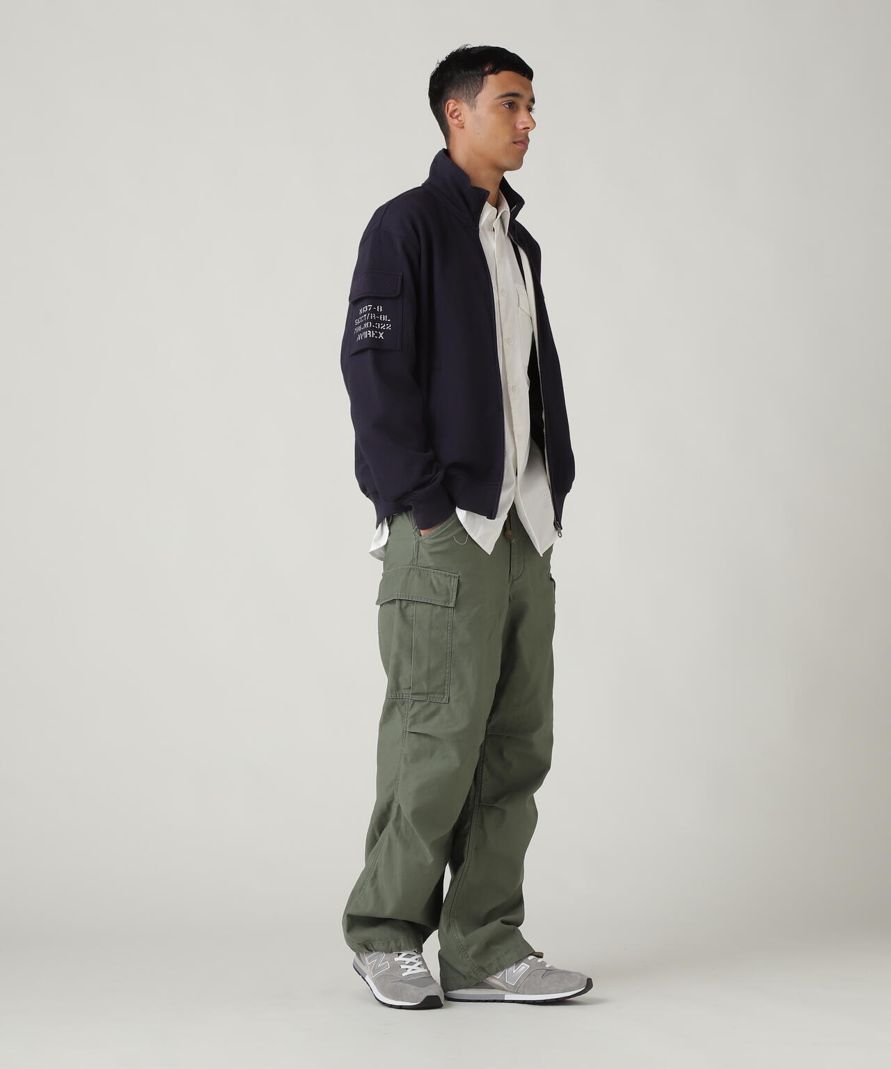 FATIGUE STAND ZIPUP SWEAT / ファティーグ ジップアップ スウェット  / AVIREX / アヴィレックス