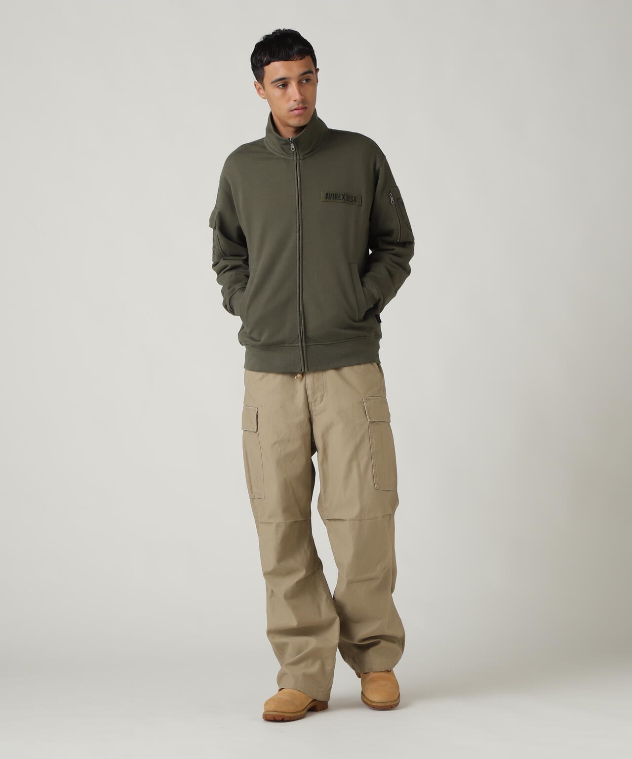 FATIGUE STAND ZIPUP SWEAT / ファティーグ ジップアップ スウェット  / AVIREX / アヴィレックス