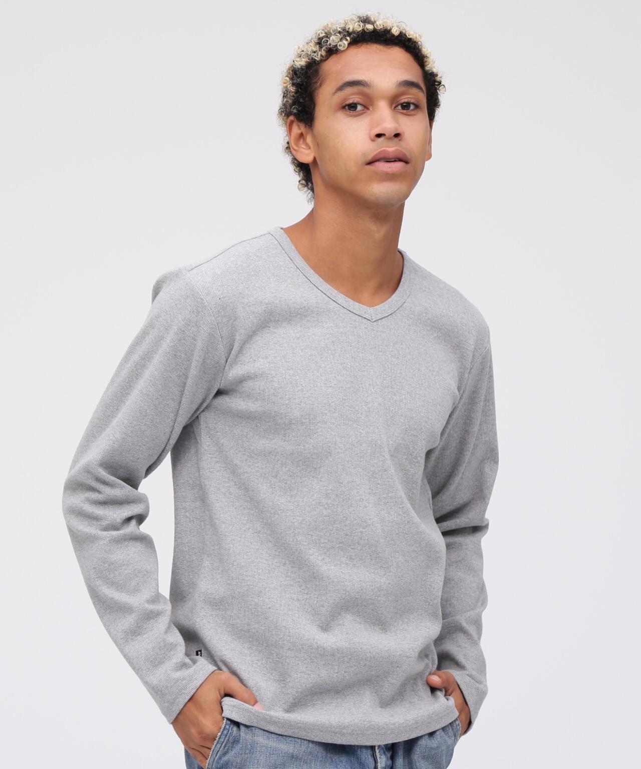 《DAILY》RIB L/S V-NECK T-SHIRT