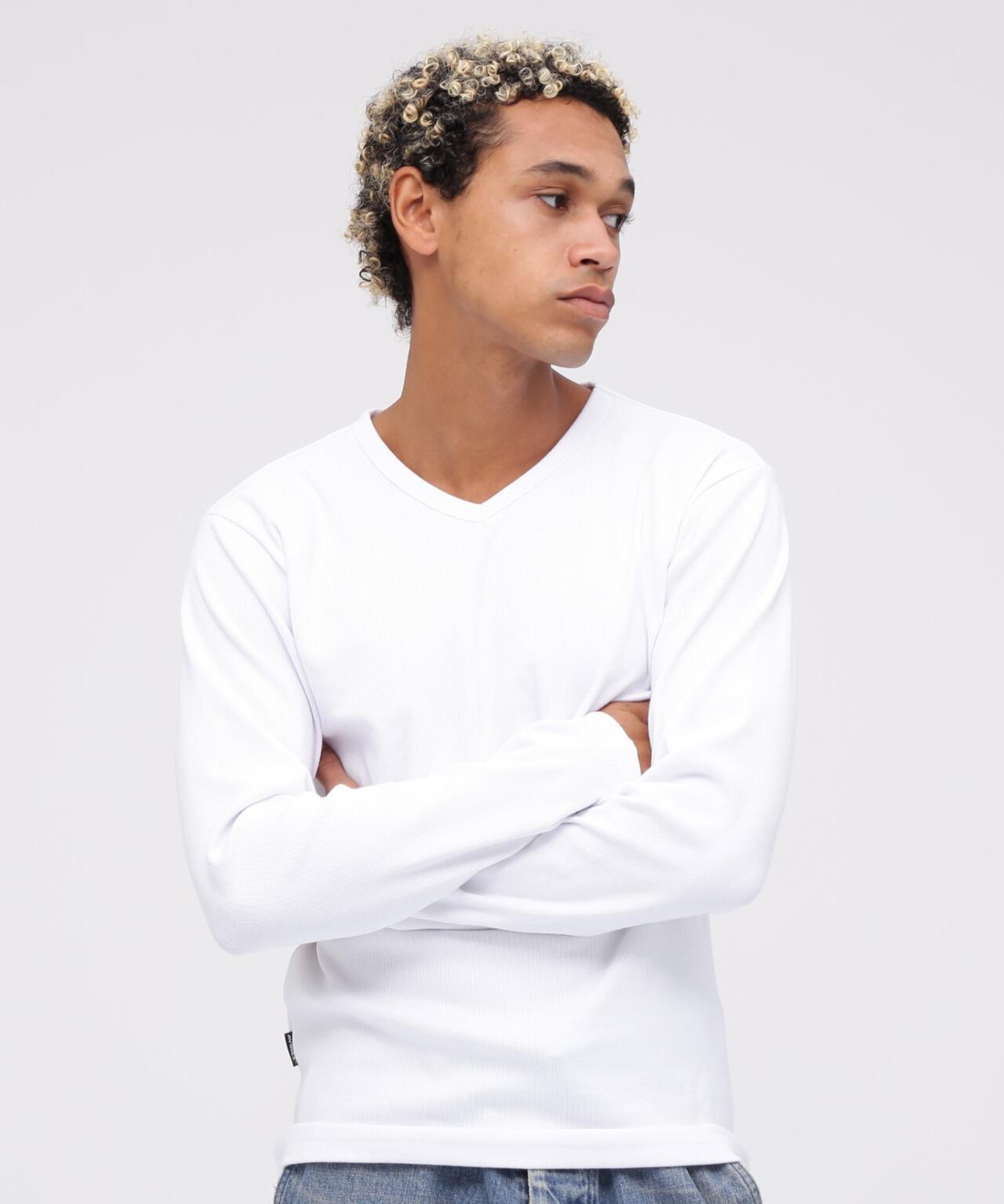 《DAILY》RIB L/S V-NECK T-SHIRT