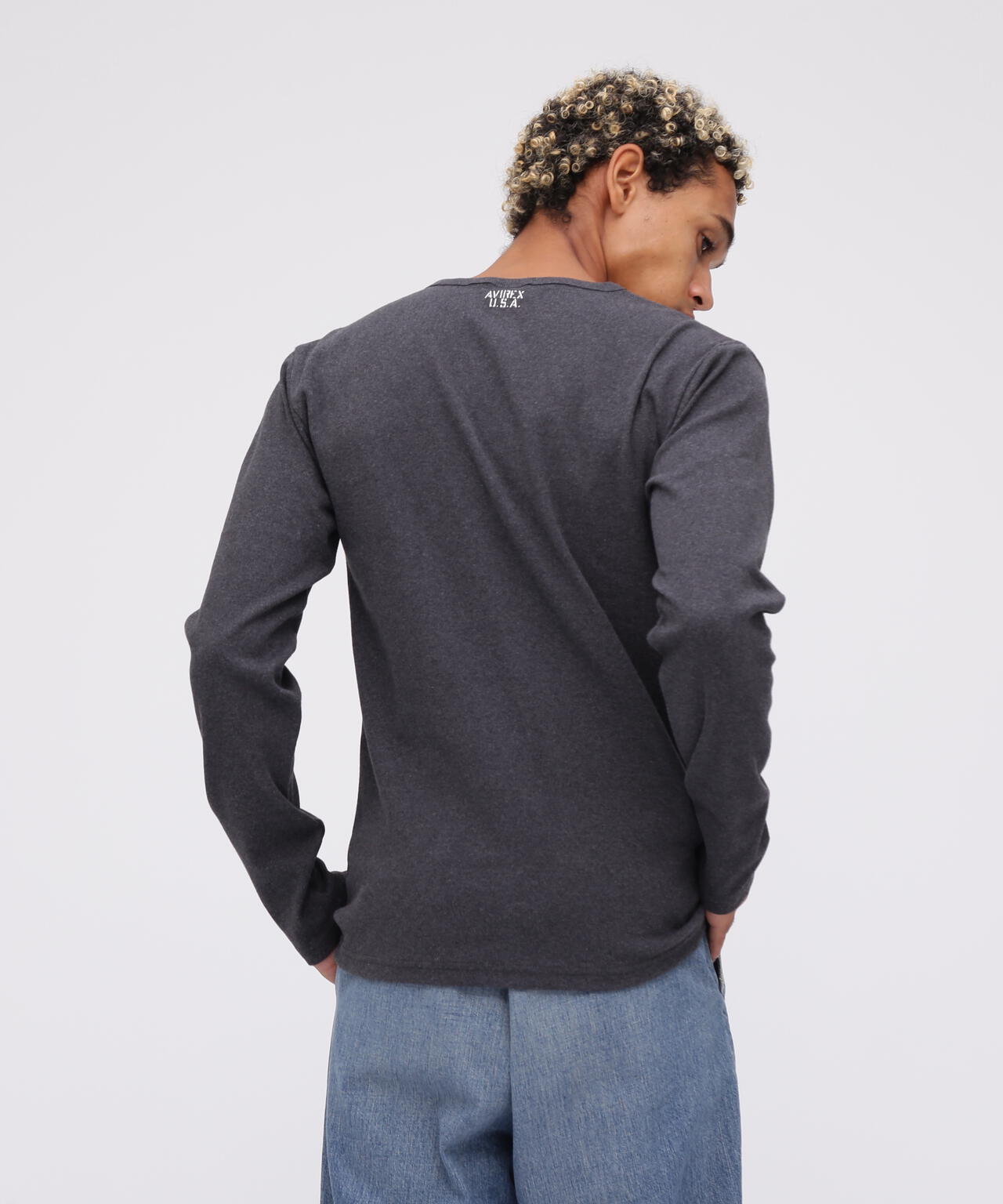 《DAILY》RIB L/S V-NECK T-SHIRT