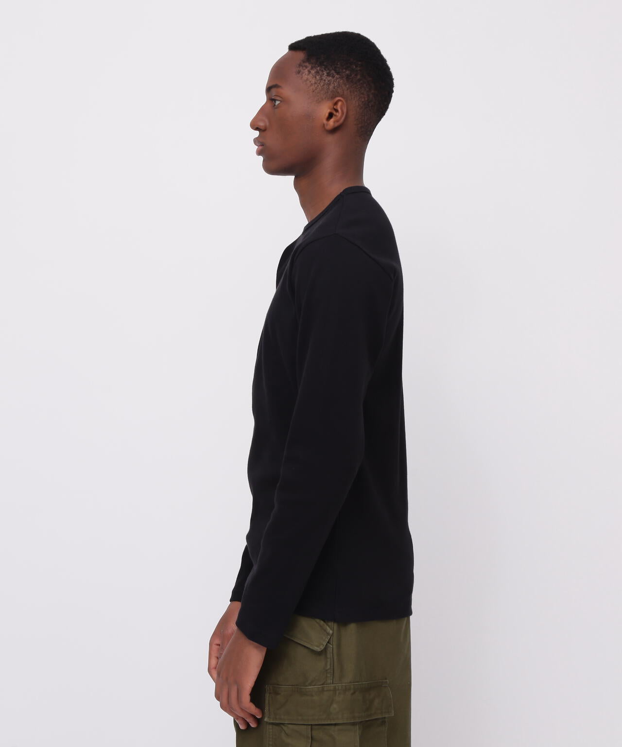 《DAILY/デイリー》RIB L/S CREW NECK T-SHIRT
