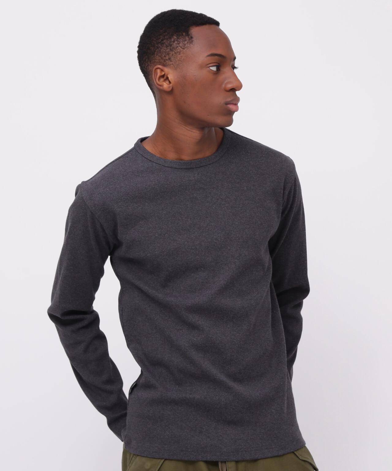 《DAILY/デイリー》RIB L/S CREW NECK T-SHIRT