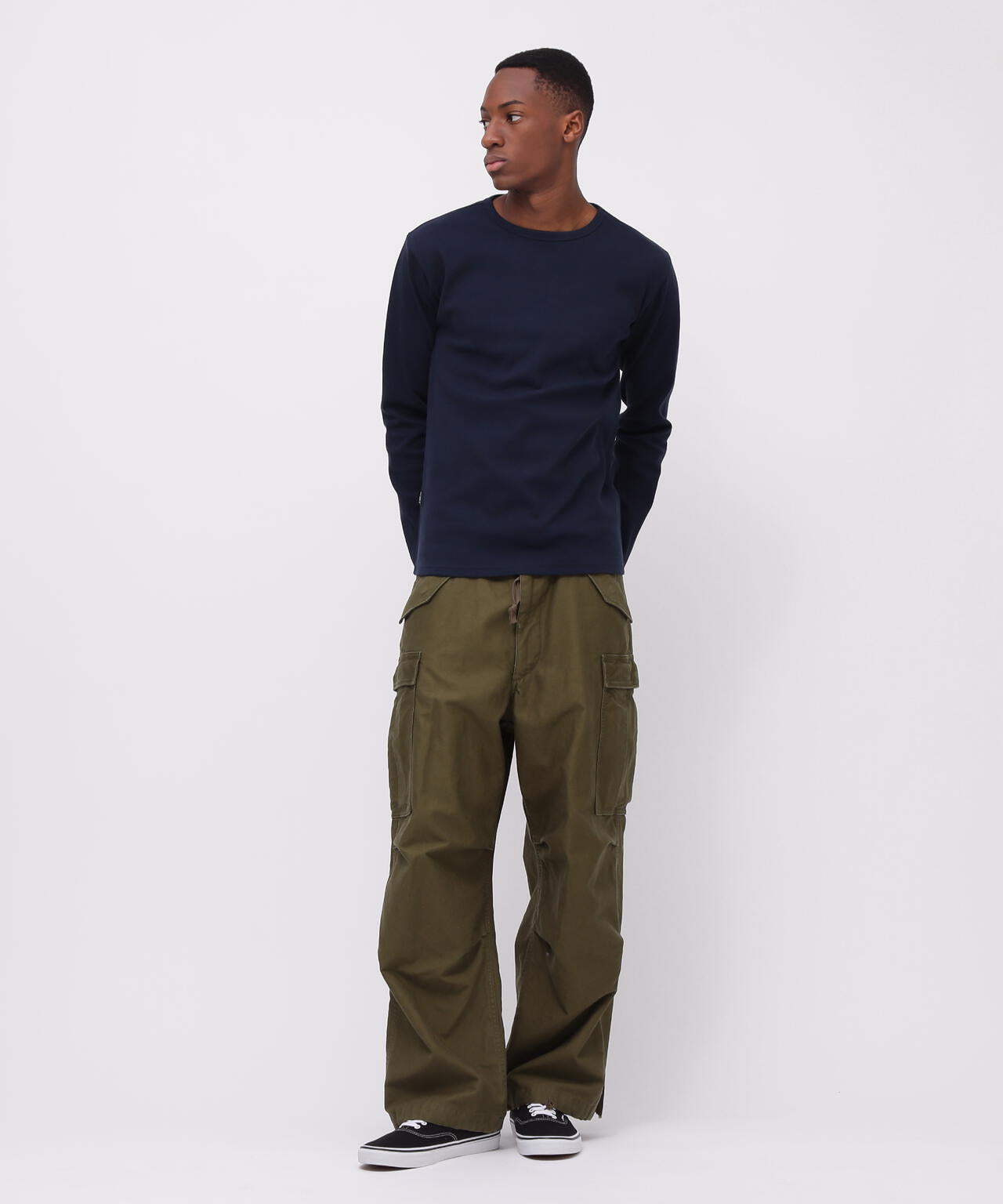 《DAILY/デイリー》RIB L/S CREW NECK T-SHIRT