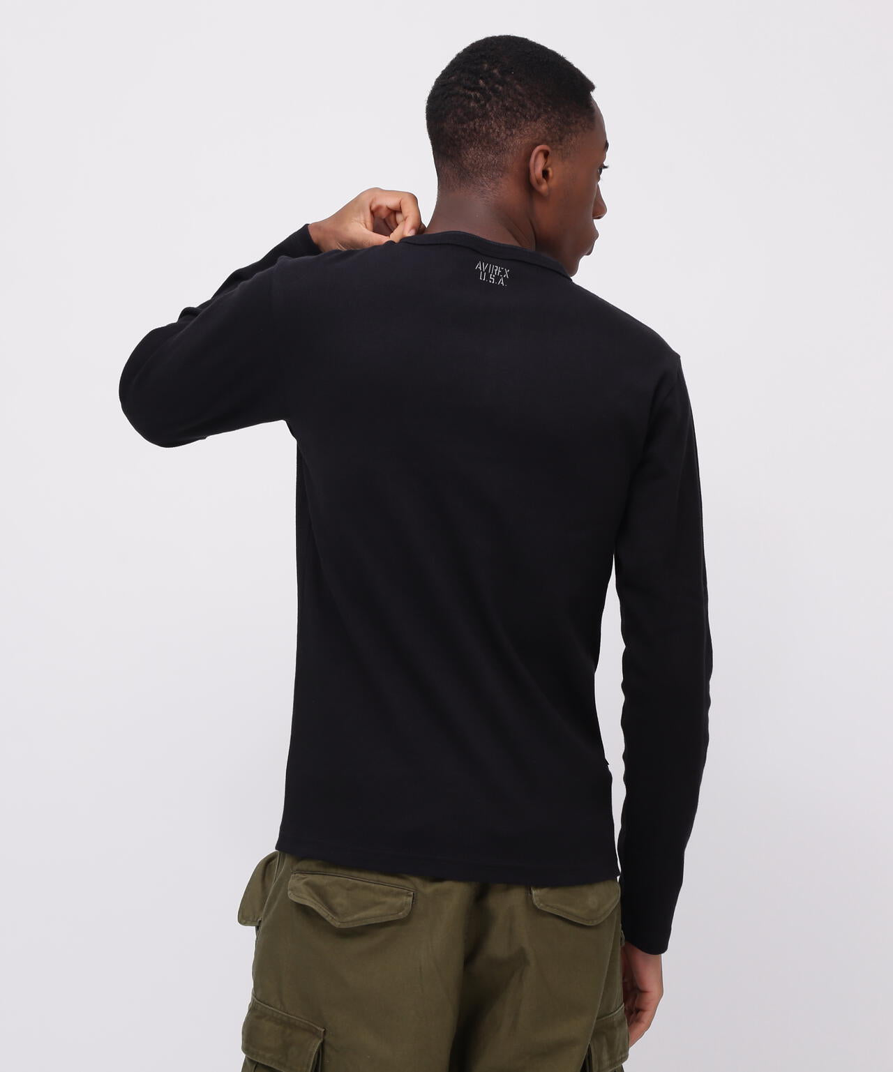 《DAILY/デイリー》RIB L/S HENLEY NECK T-SHIRT