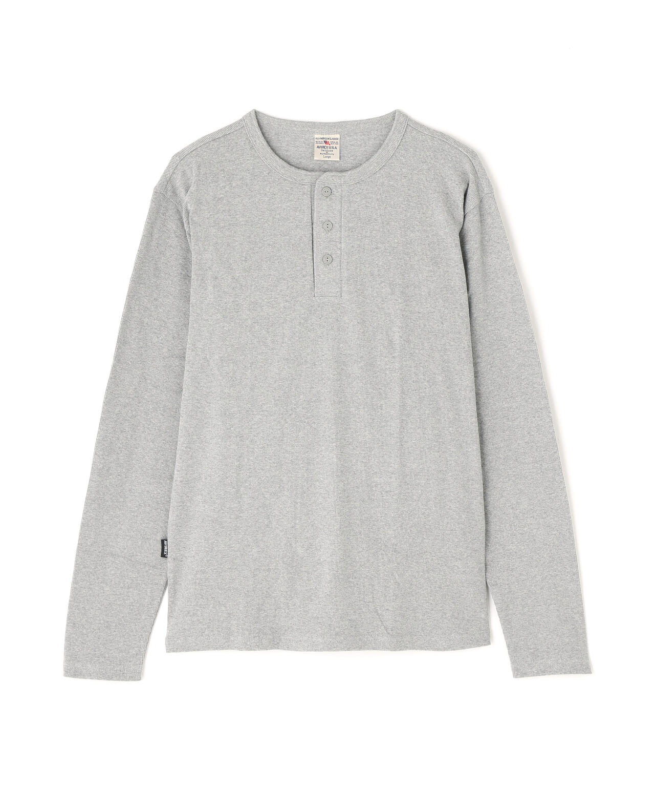 《DAILY/デイリー》RIB L/S HENLEY NECK T-SHIRT