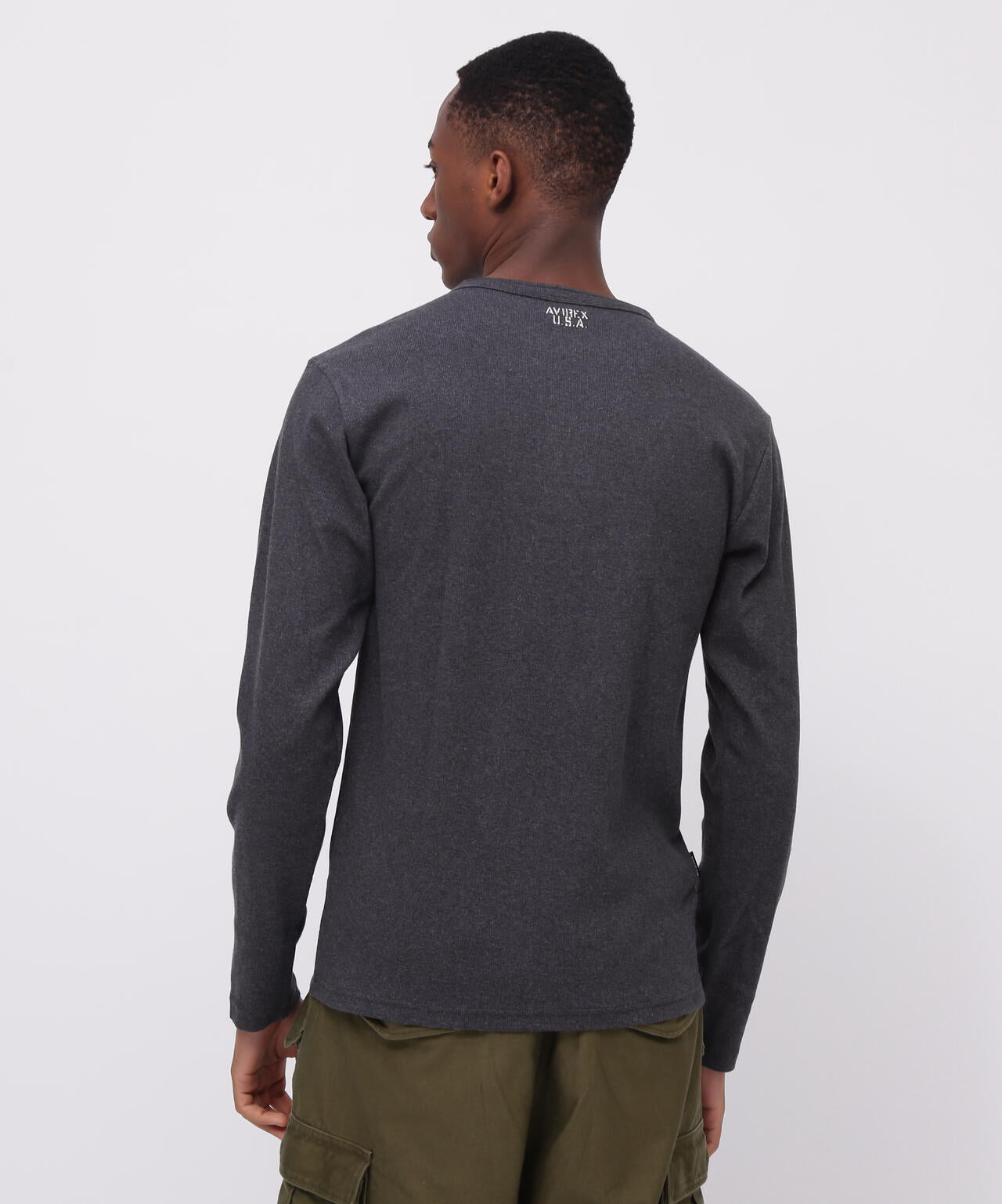 《DAILY/デイリー》RIB L/S HENLEY NECK T-SHIRT