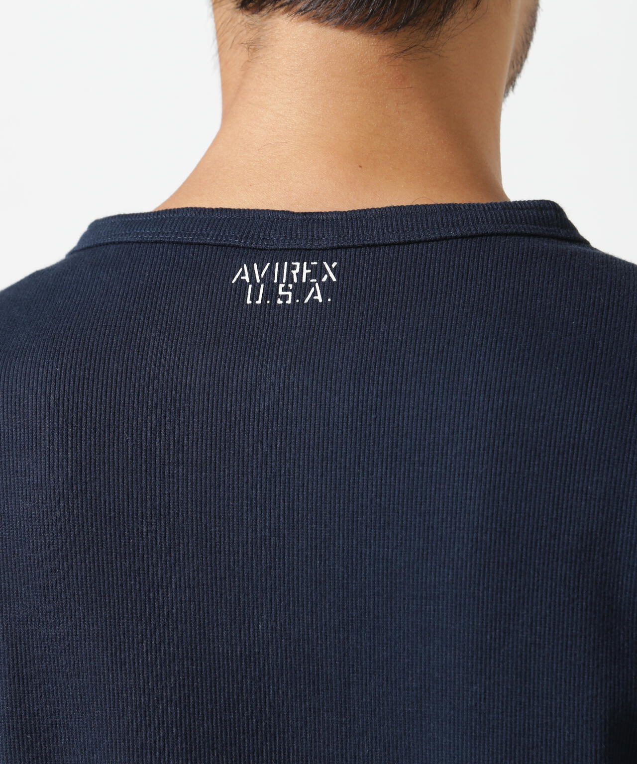 《DAILY/デイリー》RIB L/S HENLEY NECK T-SHIRT