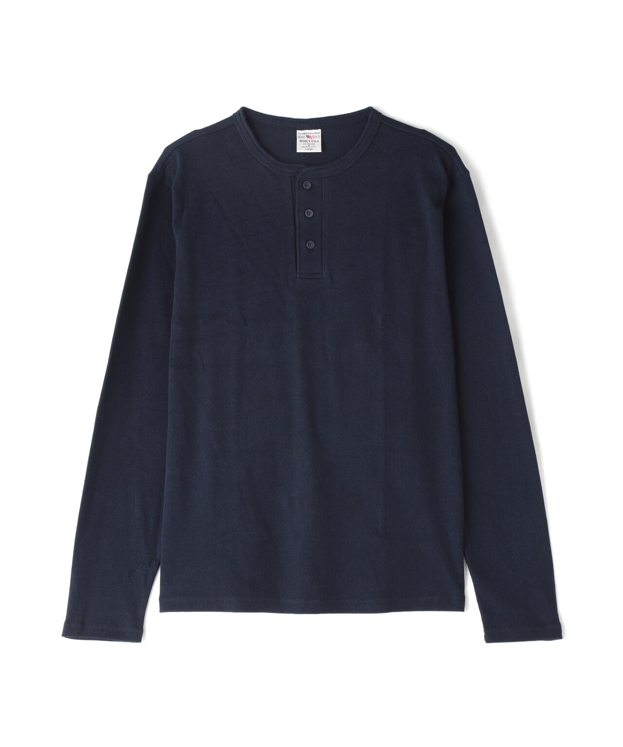 《DAILY/デイリー》RIB L/S HENLEY NECK T-SHIRT