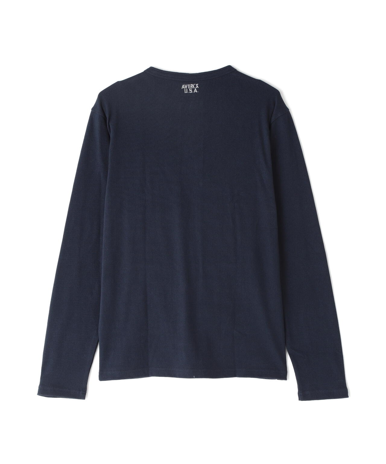 《DAILY/デイリー》RIB L/S HENLEY NECK T-SHIRT