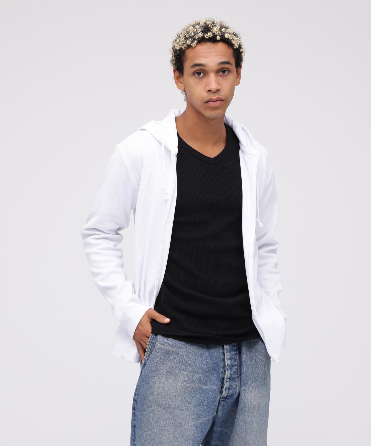 《DAILY/デイリー》RIB ZIP PARKA/デイリー 長袖 リブ ジップパーカー/AVIREX/アヴィレックス