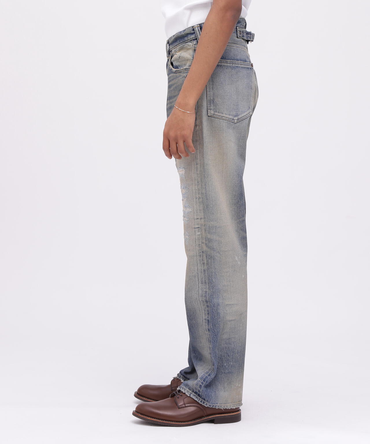 《TFQP》BUCKLE BUCK DENIM PANTS "50YEARS WASH"