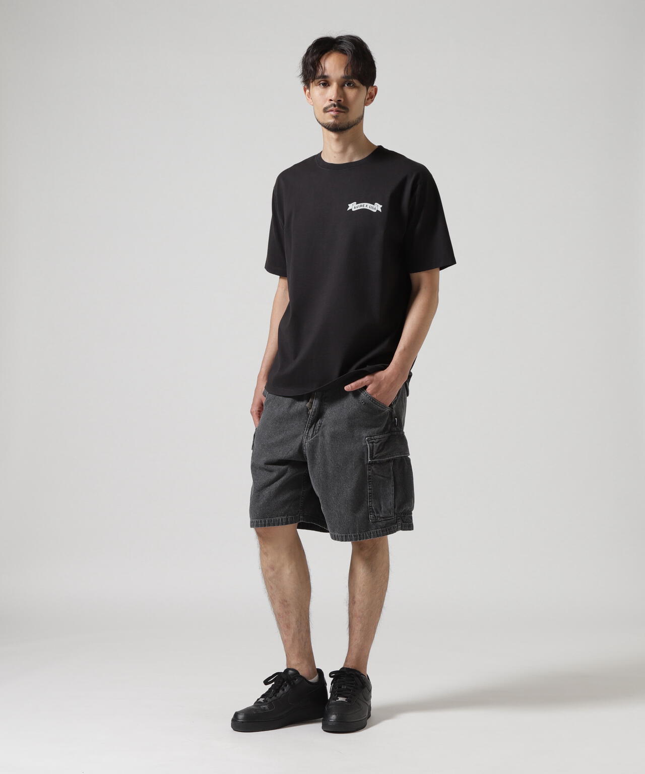 《直営店限定》DENIM EASY CARGO SHORTS / デニム イージーカーゴショーツ / AVIREX / アヴィレックス