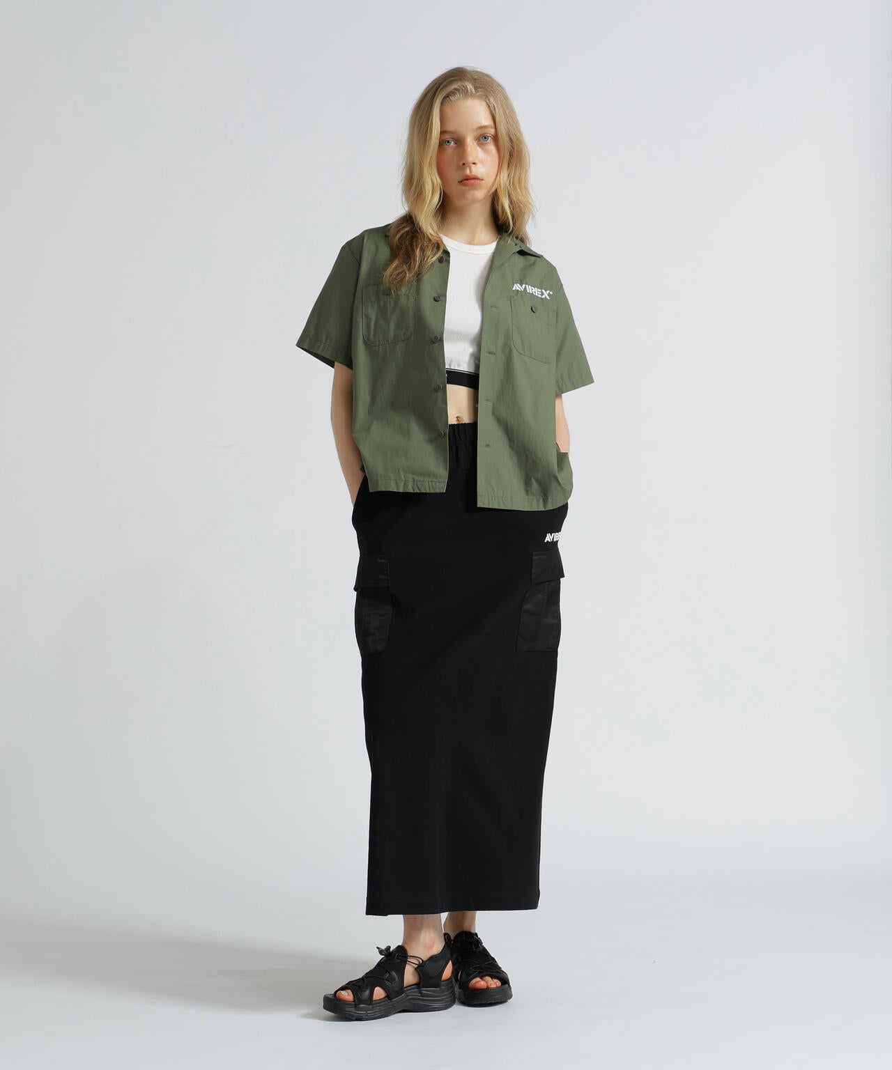 《WEB&DEPOT限定》JERSEY CARGO SKIRT/ジャージ カーゴスカート