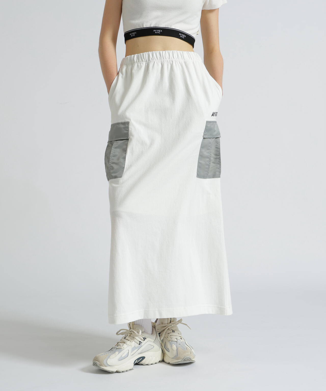 《WEB&DEPOT限定》JERSEY CARGO SKIRT/ジャージ カーゴスカート