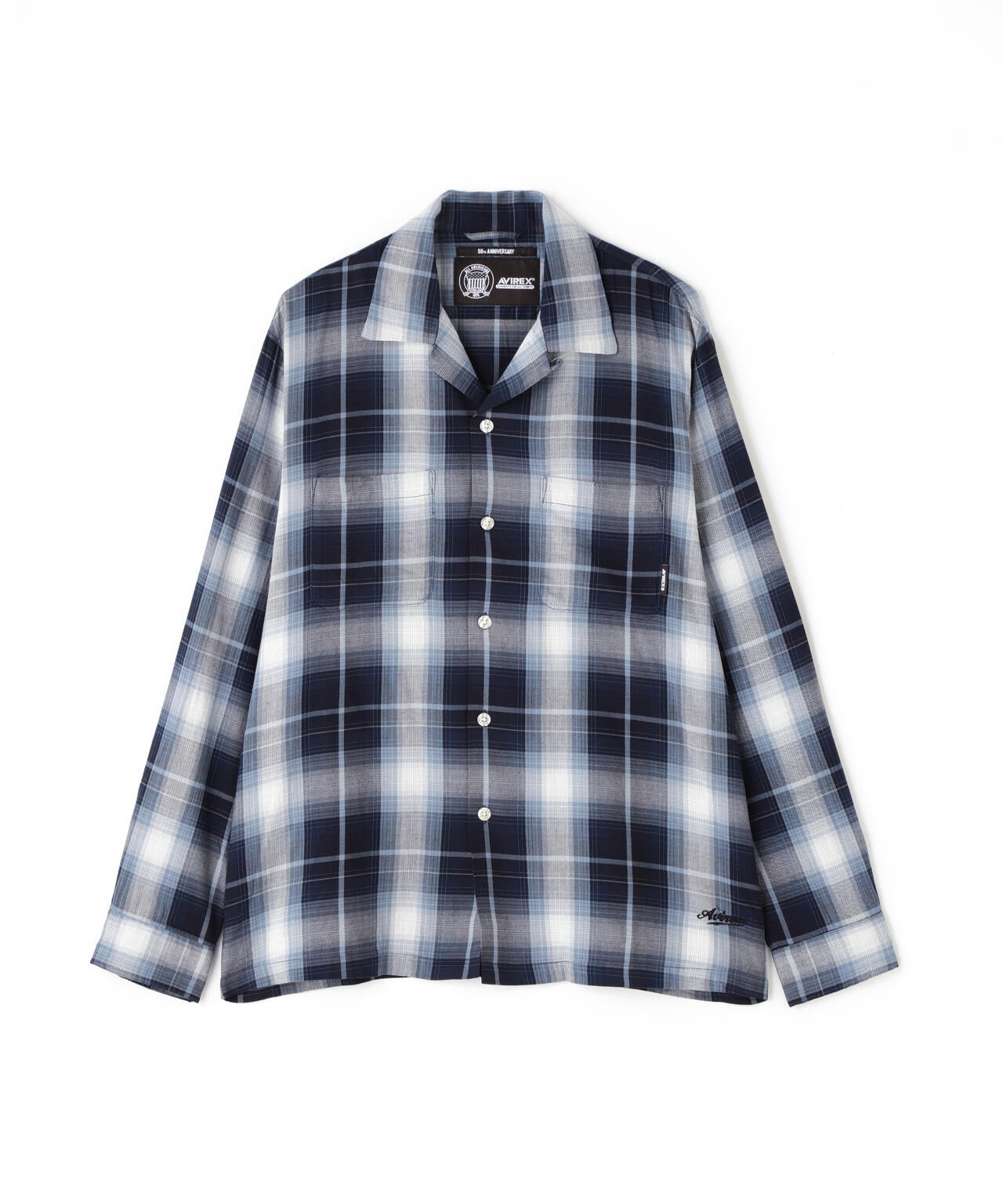 OMBRE CHECK SHIRT "NYC" / 長袖 オンブレーチェック シャツ "ニューヨーク シティ" / AVIREX